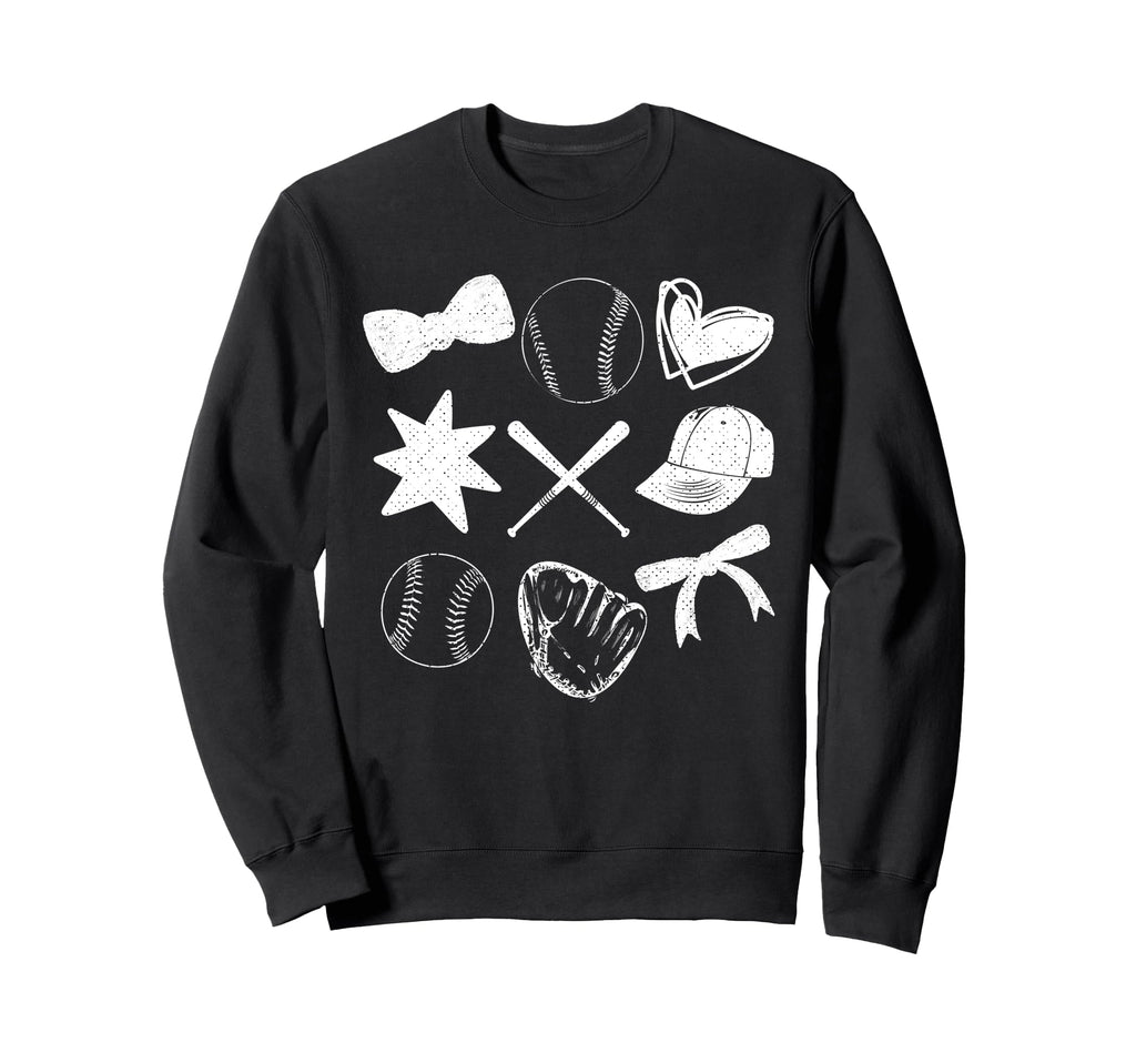 Baseball Mama Coquette Bow Baseball Sweatshirt - Graphic Print Men Women - T-Shirt, Sweatshirt, Hoodie