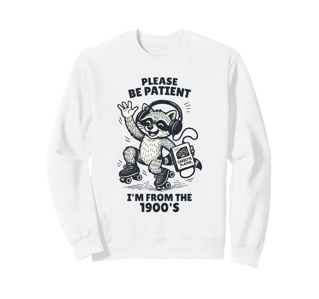 1900S Raccoon Roller Skater Sweatshirt - Aesthetic Graphic Men Women - T-Shirt, Sweatshirt, Hoodie