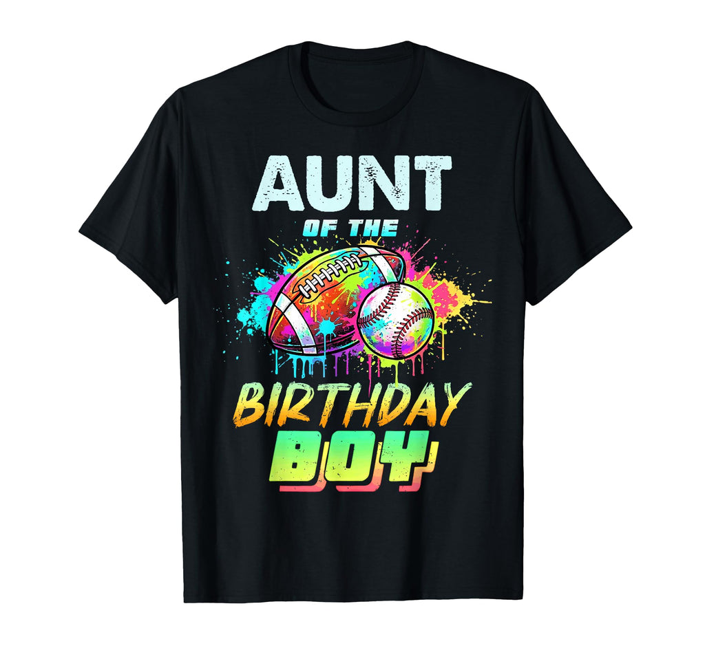 Aunt Birthday Baseball Football T-Shirt - Custom Art Print for Adults - T-Shirt, Sweatshirt, Hoodie
