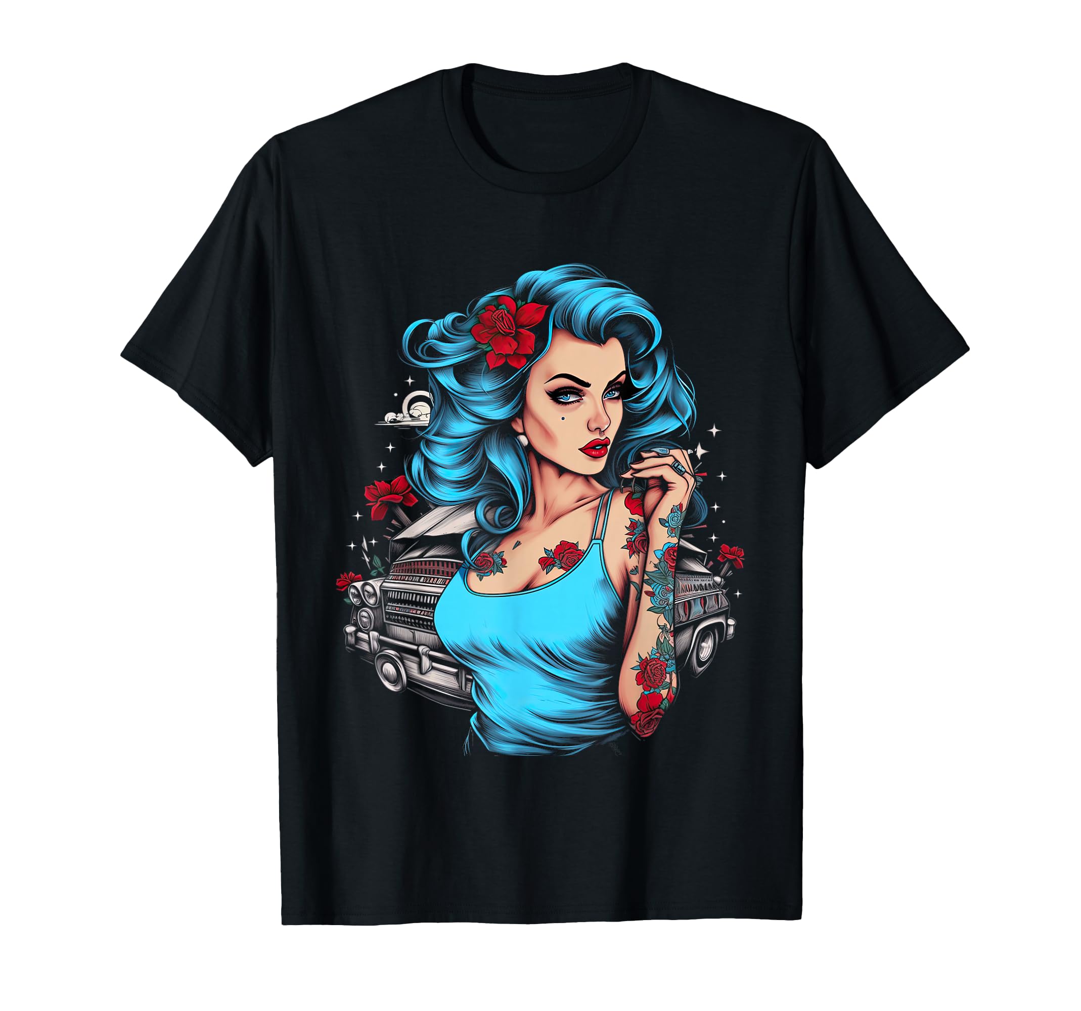 Pinup Pin Up American T-Shirt - Fun Novelty Design for Adults - T-Shirt, Sweatshirt, Hoodie