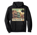 Charleston Sc Postcard Rainbow Row Hoodie - Novelty Apparel for Adults - T-Shirt, Sweatshirt, Hoodie
