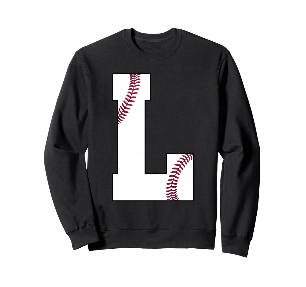 L Baseball Initial Personalized Sweatshirt - Custom Art Print Men Women - T-Shirt, Sweatshirt, Hoodie