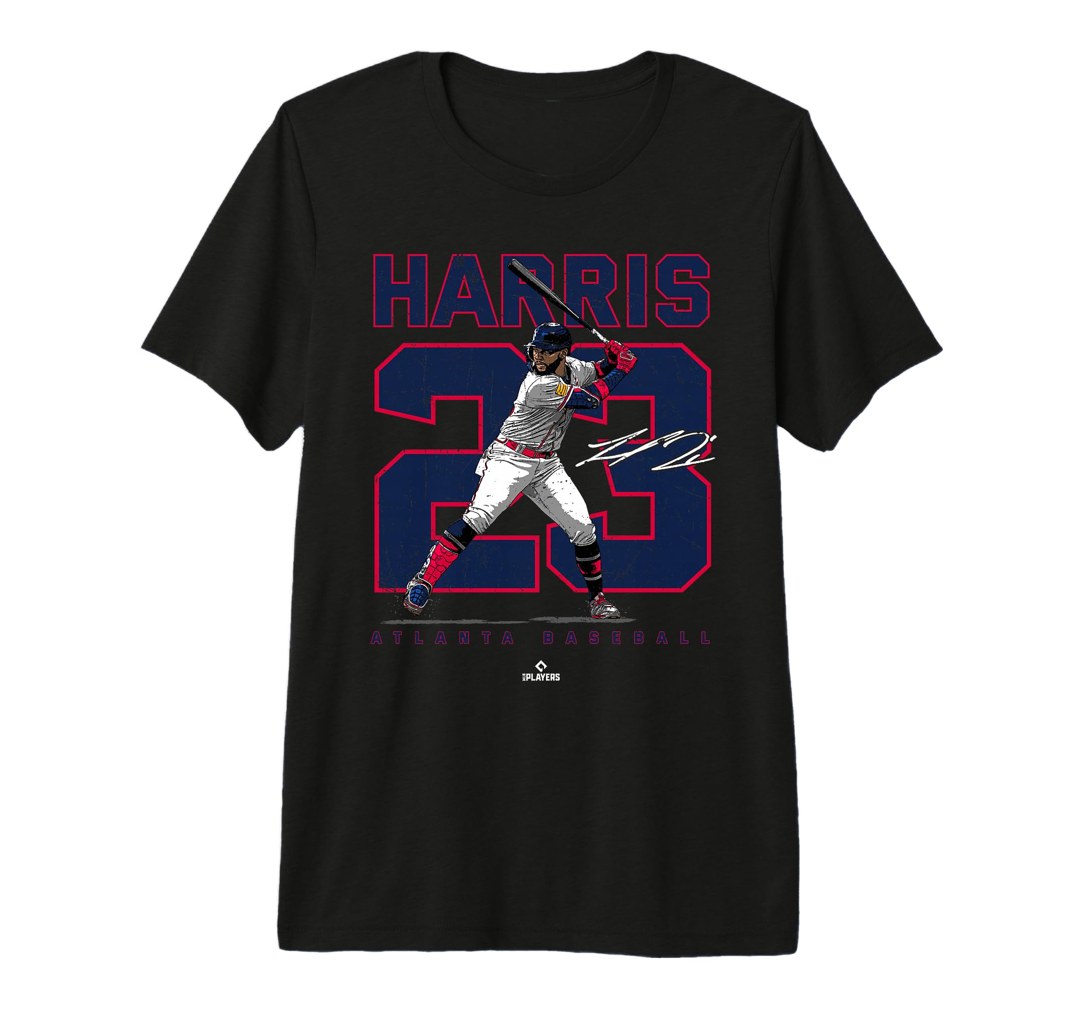 Number And Portrait Michael Harris Atlanta T-Shirt - Graphic Print Unisex - T-Shirt, Sweatshirt, Hoodie