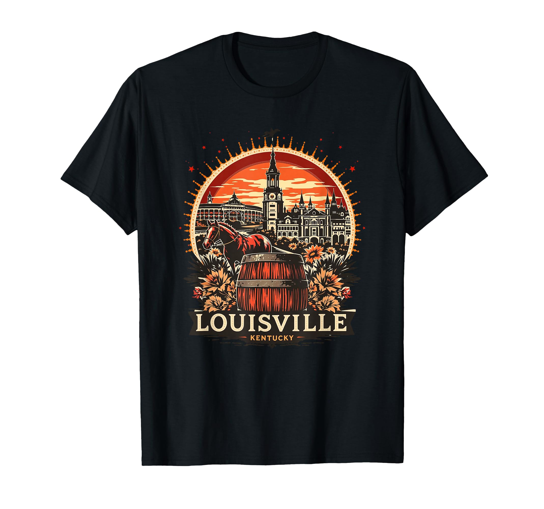 Louisville Kentucky Sunset Skyline T-Shirt - Unique Graphic for Adults - T-Shirt, Sweatshirt, Hoodie