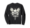 Skull Cross Goth Gothic Emo Alt Sweatshirt - Fun Novelty Design Men Women - T-Shirt, Sweatshirt, Hoodie