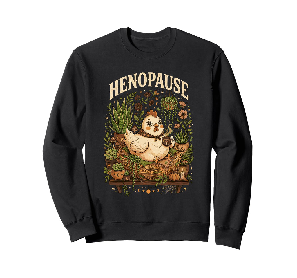 Henopause Funny Chicken Sunset Sweatshirt - Novelty Apparel for Adults - T-Shirt, Sweatshirt, Hoodie