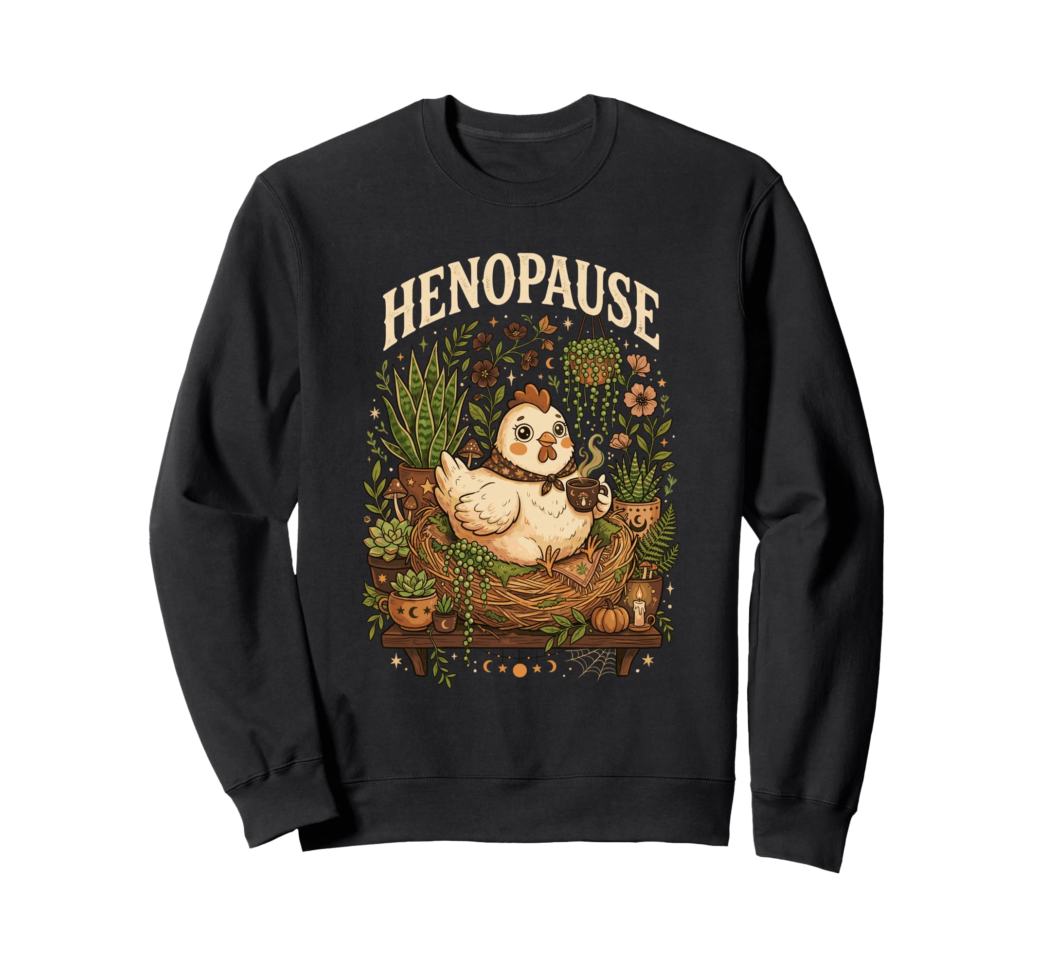 Henopause Funny Chicken Sunset Sweatshirt - Novelty Apparel for Adults - T-Shirt, Sweatshirt, Hoodie