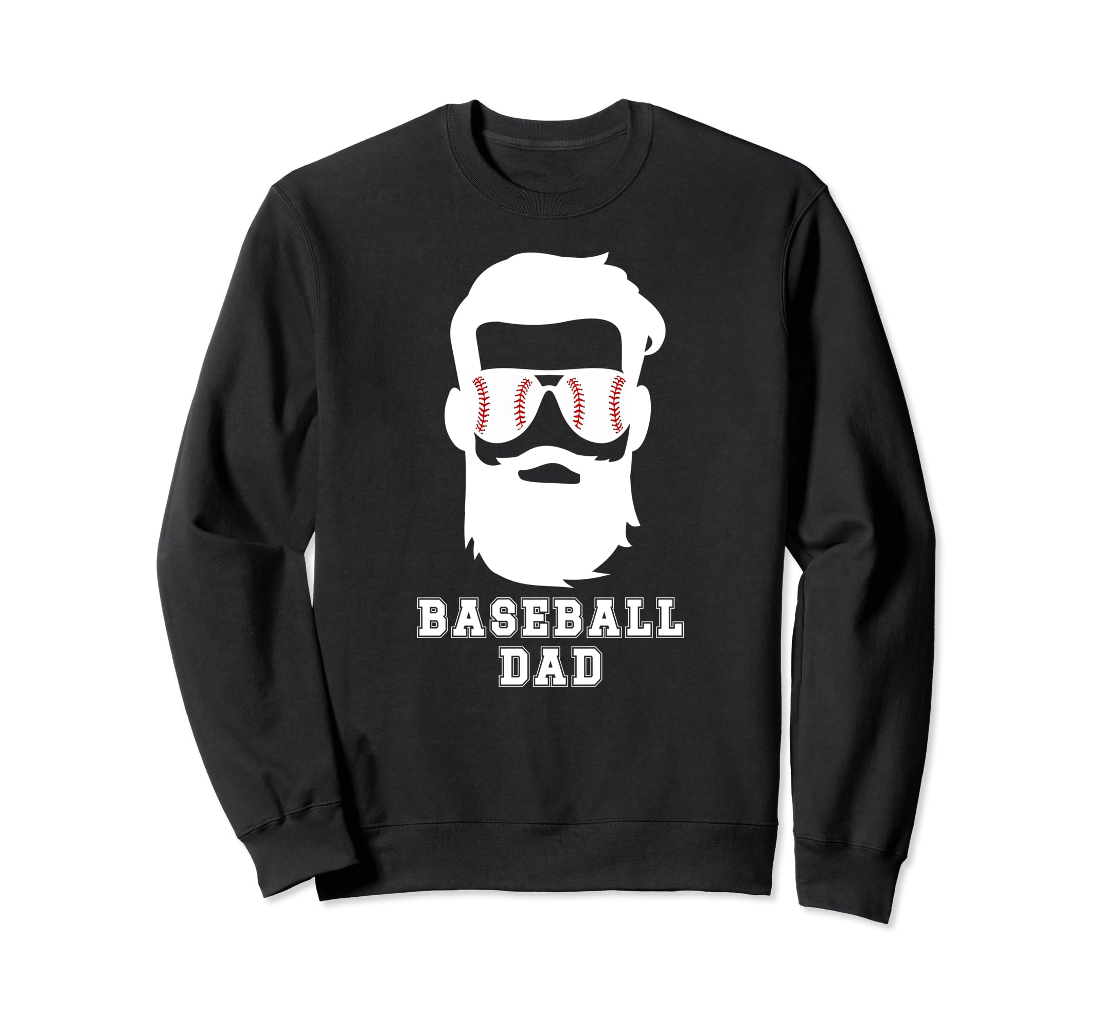 Baseball Dad Beard Dad Baseball Sweatshirt - Novelty Apparel for Adults - T-Shirt, Sweatshirt, Hoodie