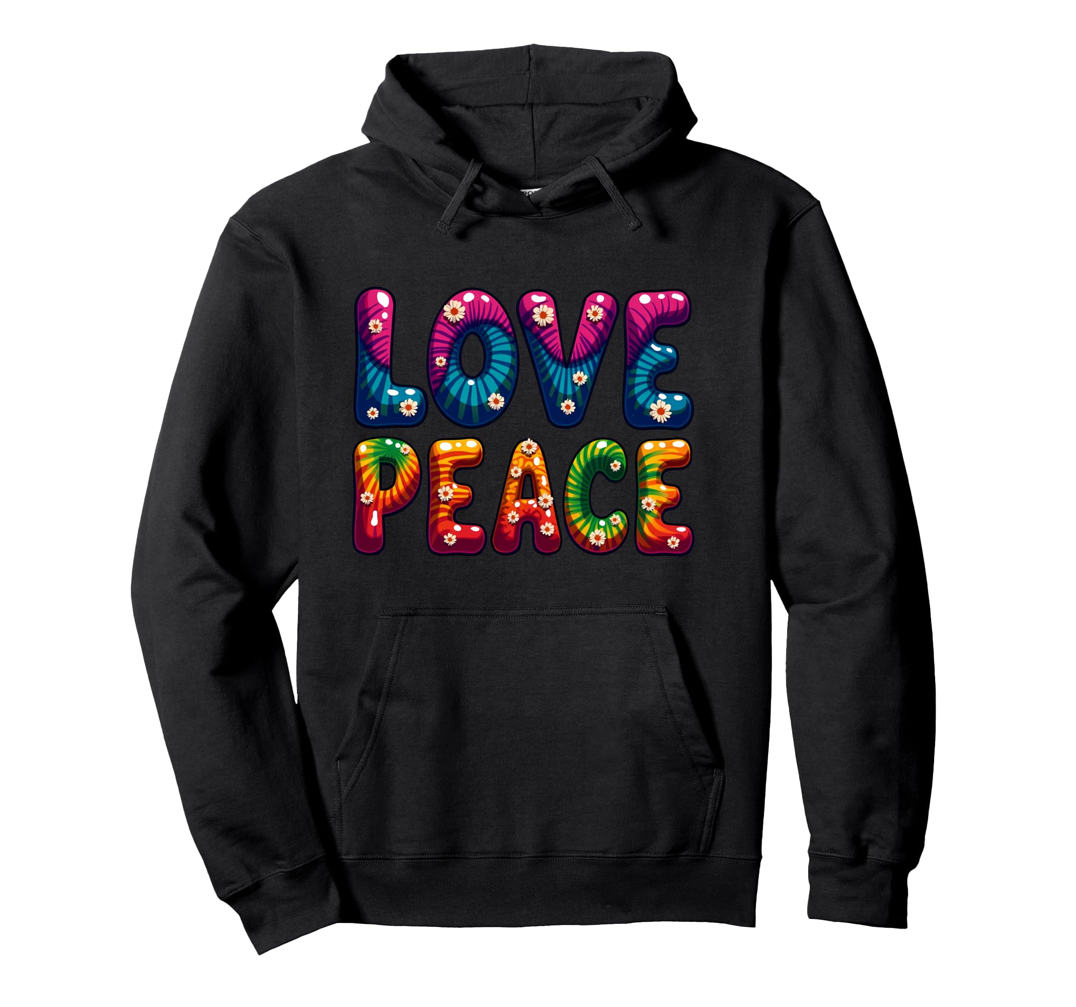 60S 70S Flower Power Groovy Love Peace Hoodie - Graphic Print for Adults - T-Shirt, Sweatshirt, Hoodie