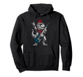 Funny T Rex Dino Playing Guitar Usa Hoodie - Custom Art Print Men Women - T-Shirt, Sweatshirt, Hoodie