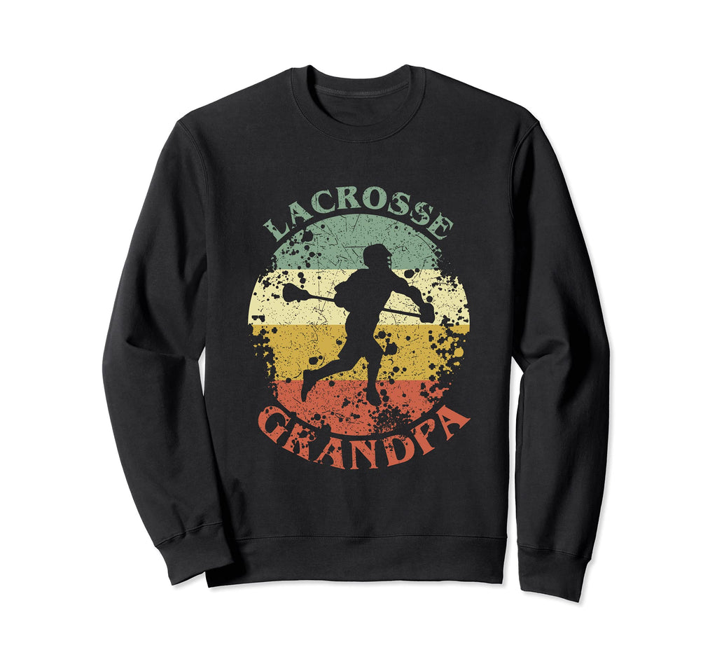 Lacrosse Grandpa Distressed Lax Fathers Sweatshirt - Trendy Graphic Unisex - T-Shirt, Sweatshirt, Hoodie