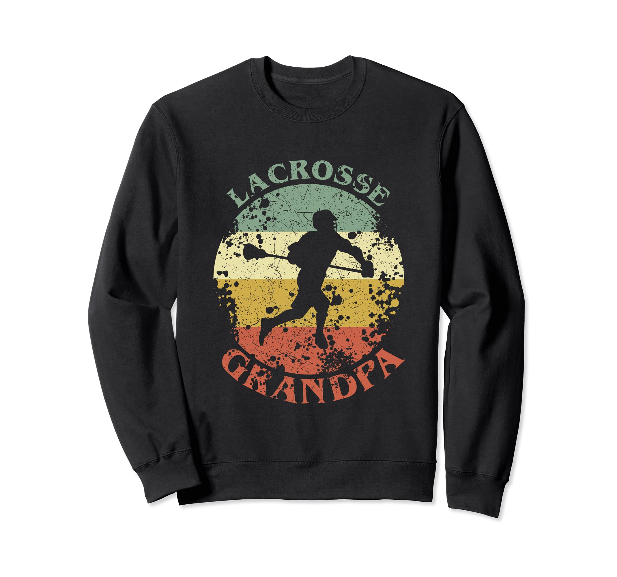 Lacrosse Grandpa Distressed Lax Fathers Sweatshirt - Trendy Graphic Unisex - T-Shirt, Sweatshirt, Hoodie