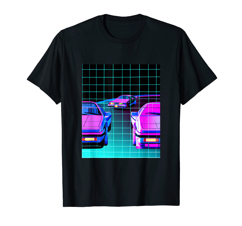 Vaporwave Car Synthwave City T-Shirt - Casual Everyday Wear Men Women - T-Shirt, Sweatshirt, Hoodie