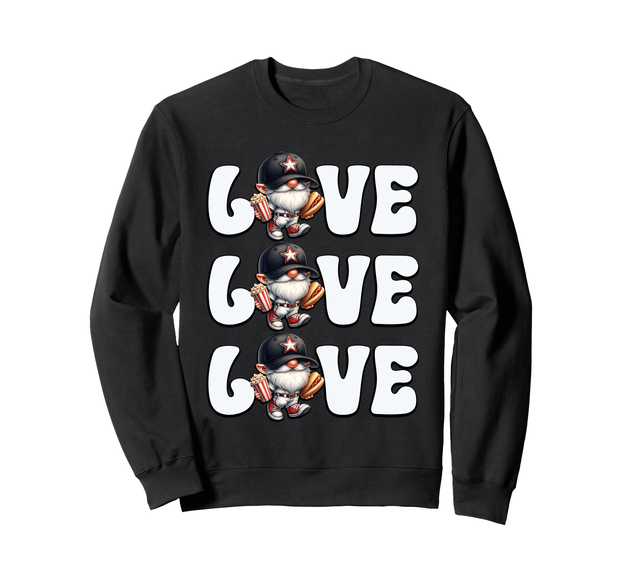 Funny Grandpa Love Baseball Gnome Sweatshirt - Trendy Graphic for Adults - T-Shirt, Sweatshirt, Hoodie