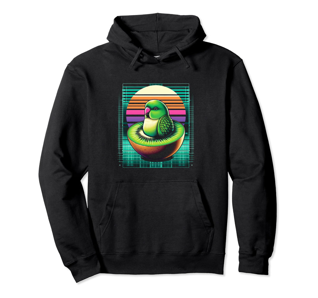 Cyberpunk Parakeet Vaporwave Sunrise Art Hoodie - Graphic Print Unisex - T-Shirt, Sweatshirt, Hoodie