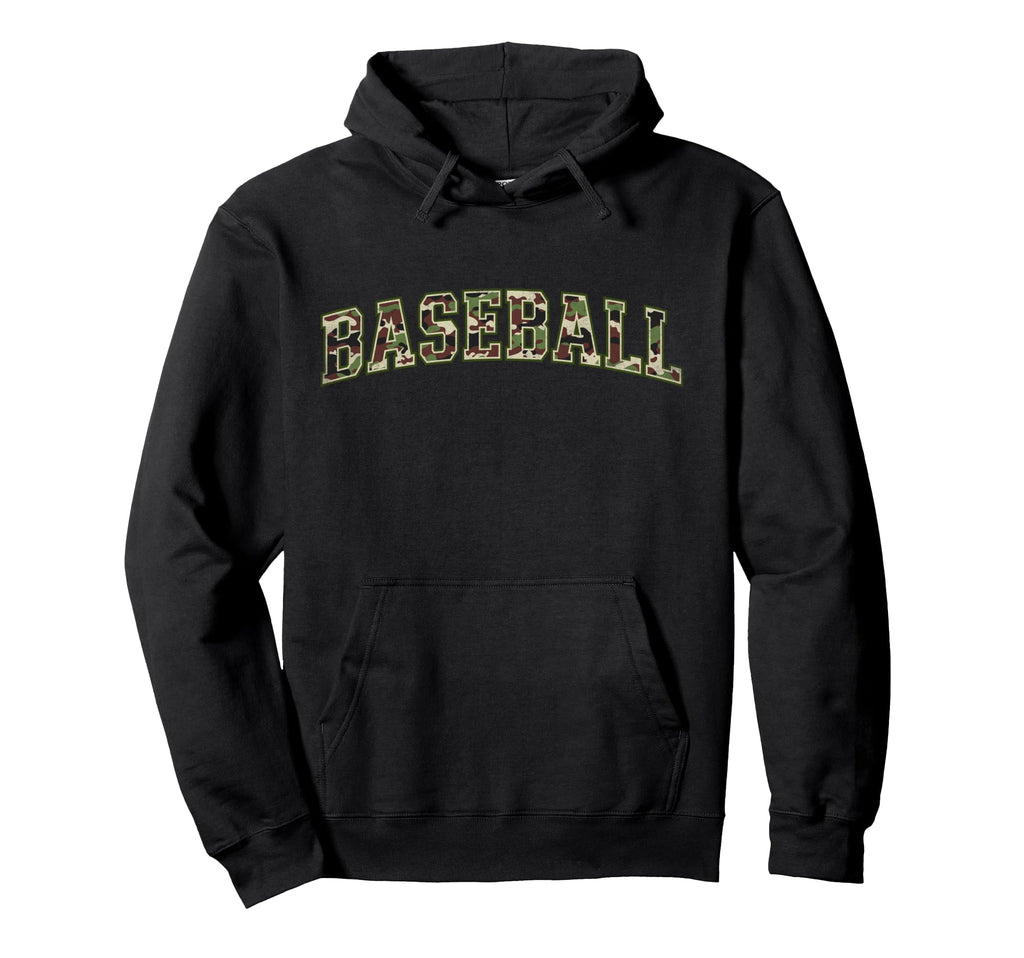Camo Baseball Camourflage Varsity Text Hoodie - Streetwear Style Unisex - T-Shirt, Sweatshirt, Hoodie
