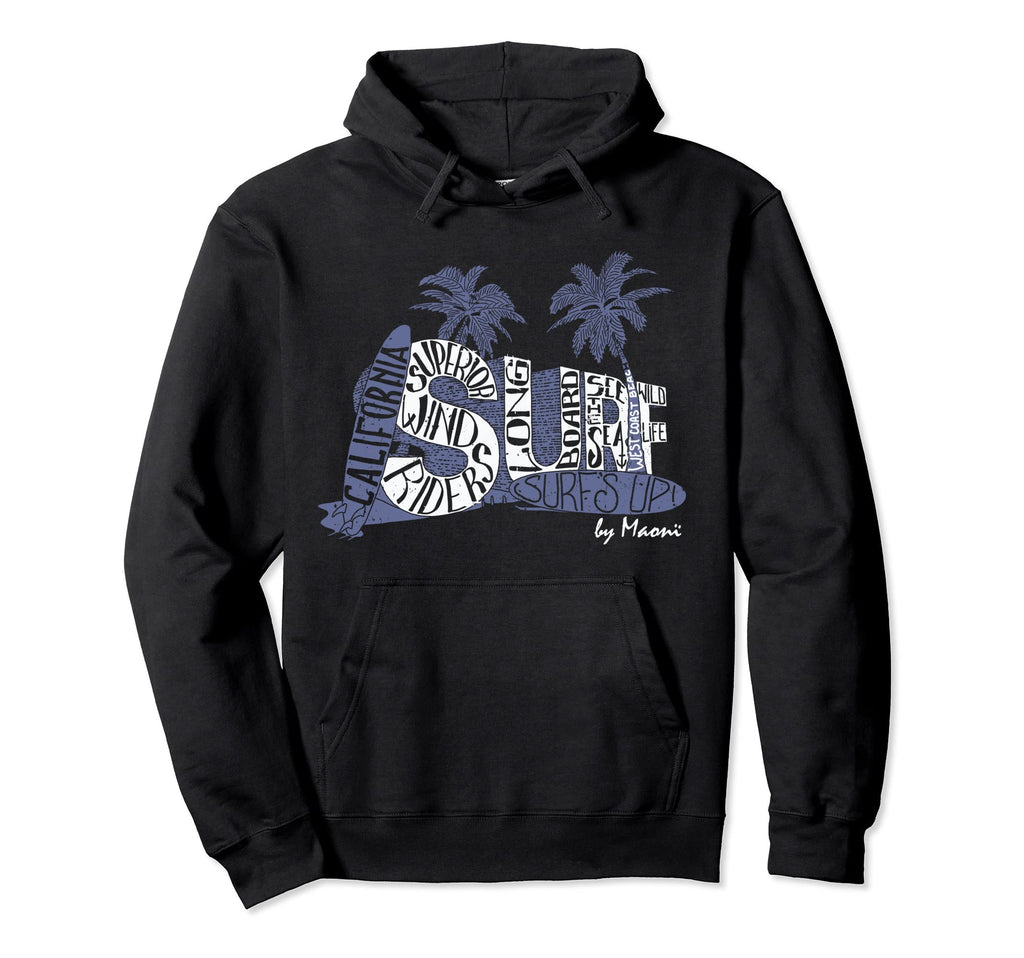California Ocean Surf Club Palm Tree Hoodie - Fun Novelty Design Men Women - T-Shirt, Sweatshirt, Hoodie
