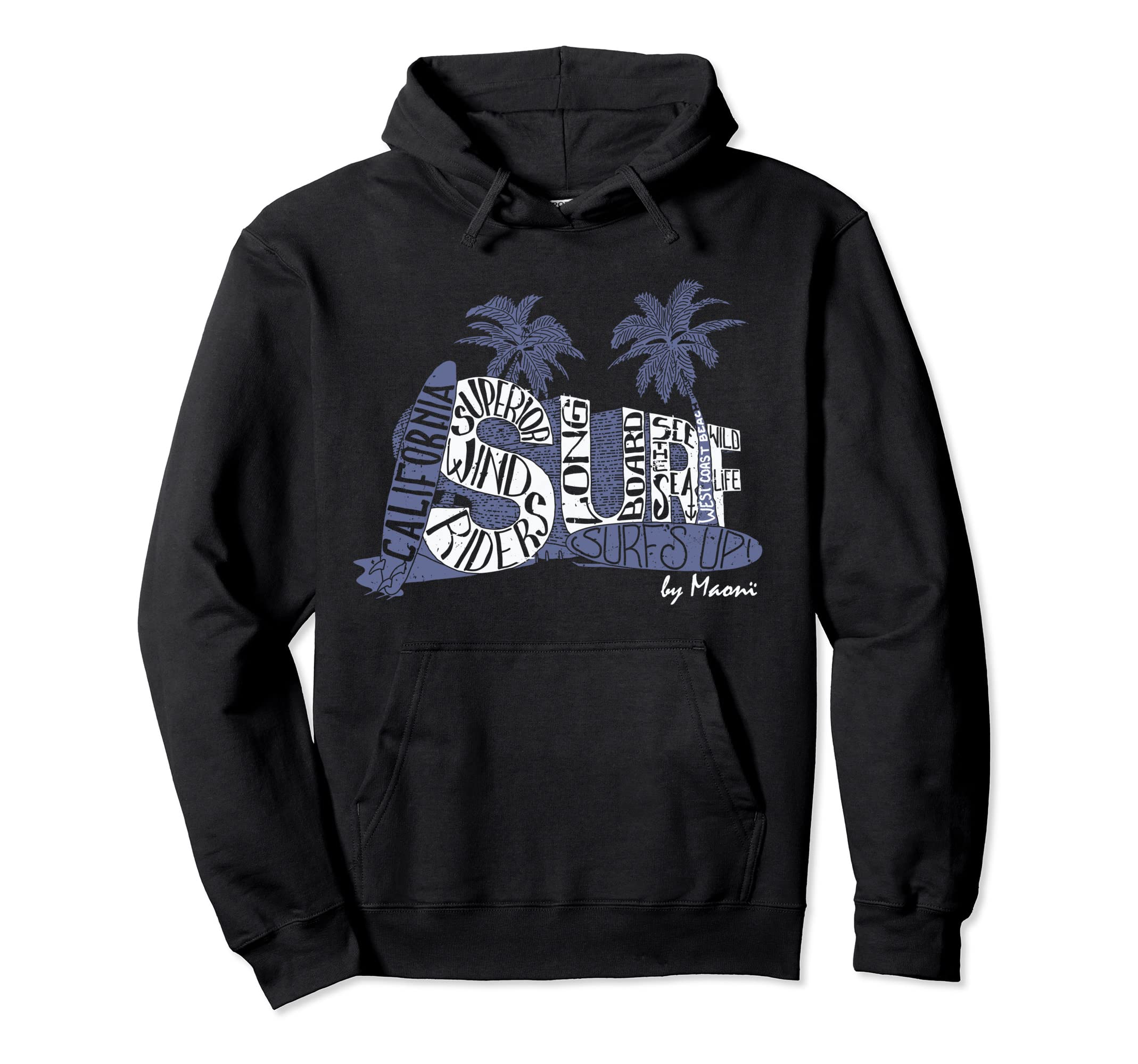 California Ocean Surf Club Palm Tree Hoodie - Fun Novelty Design Men Women - T-Shirt, Sweatshirt, Hoodie