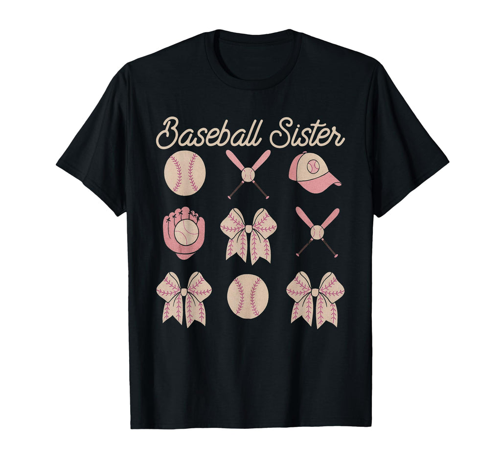 Baseball Sister Coquette Bow Biggest T-Shirt - Minimalist Print for Adults - T-Shirt, Sweatshirt, Hoodie