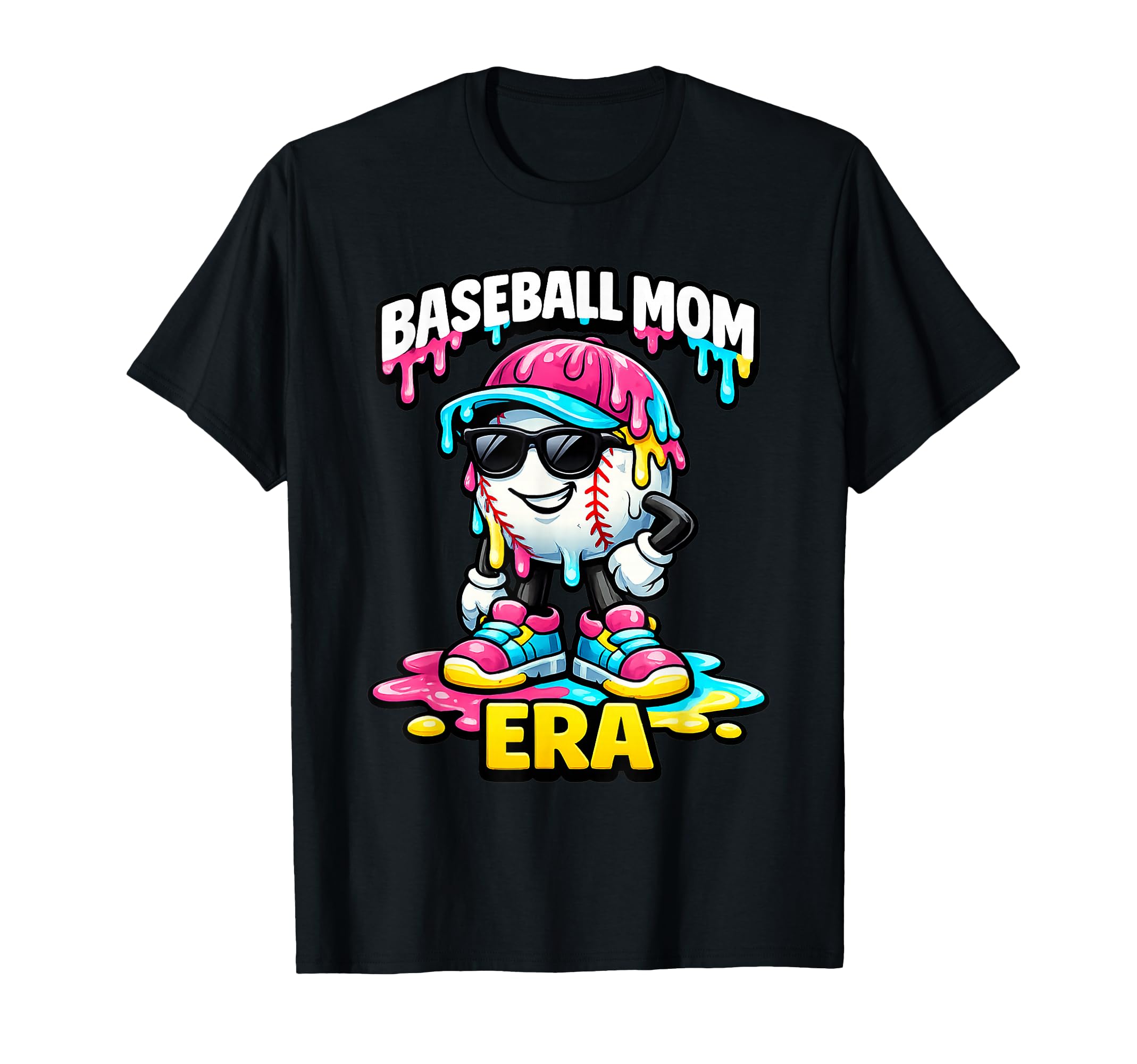 Ice Cream Drip Baseball Mom Era Drip T-Shirt - Custom Art Print Unisex - T-Shirt, Sweatshirt, Hoodie
