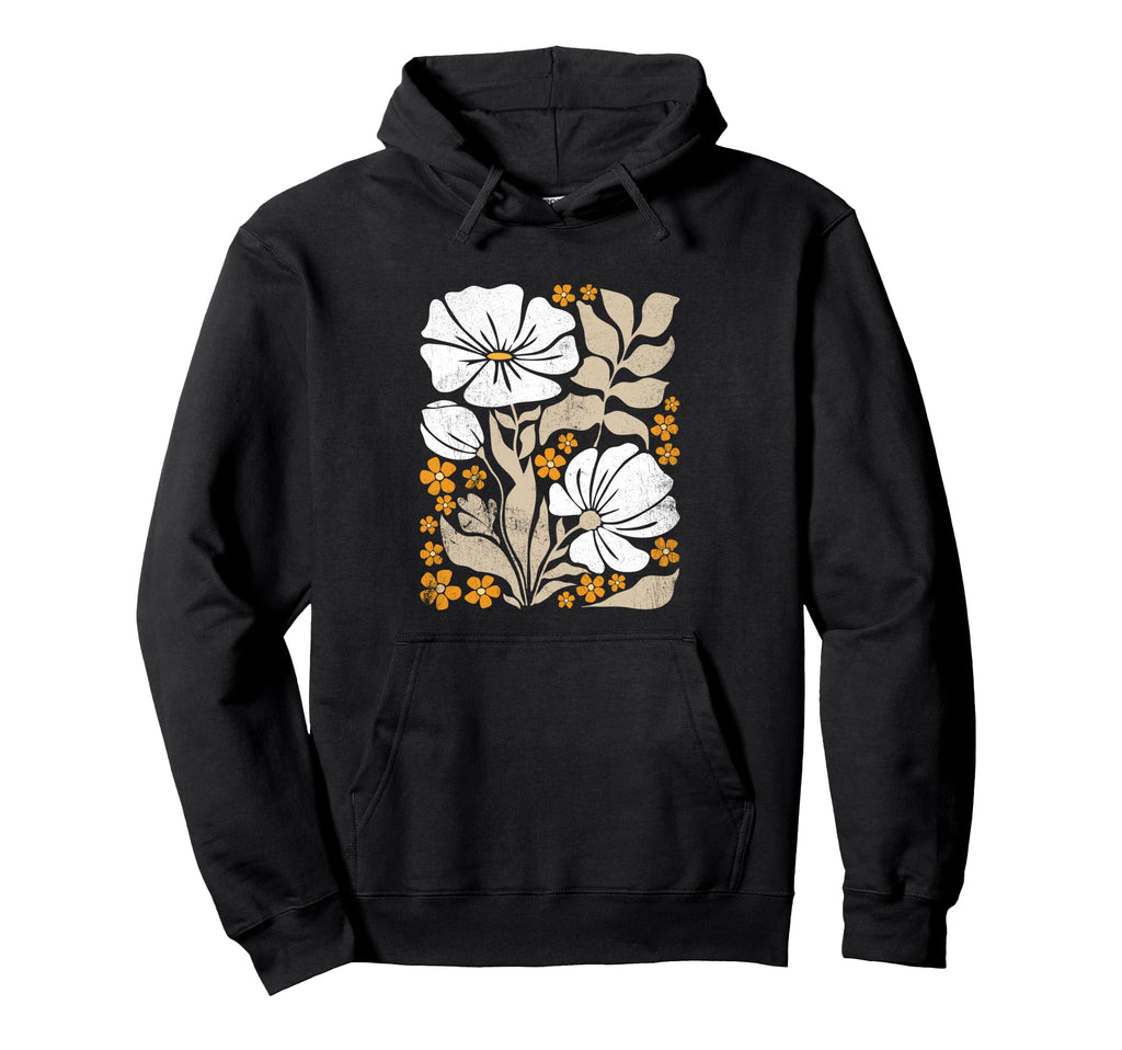 Boho Flowers Abstract Poppies Flower Art Hoodie - Streetwear Style Unisex - T-Shirt, Sweatshirt, Hoodie