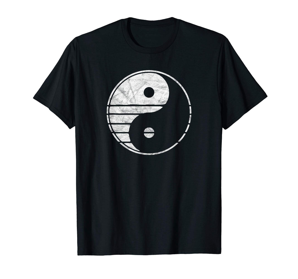 Minimalist White Yin Yang Distressed T-Shirt - Minimalist Print for Adults - T-Shirt, Sweatshirt, Hoodie