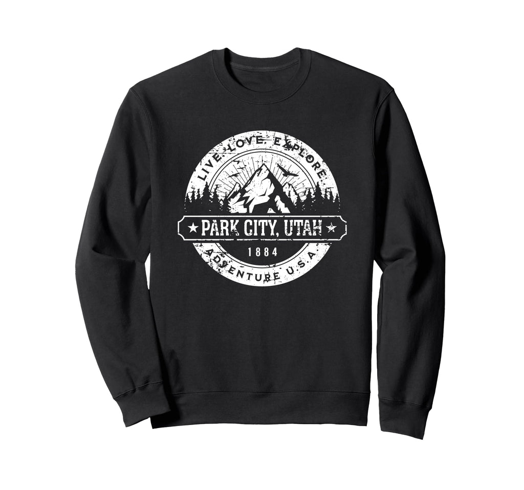 Park City Utah Usa Distressed Sweatshirt - Trendy Graphic Men Women - T-Shirt, Sweatshirt, Hoodie