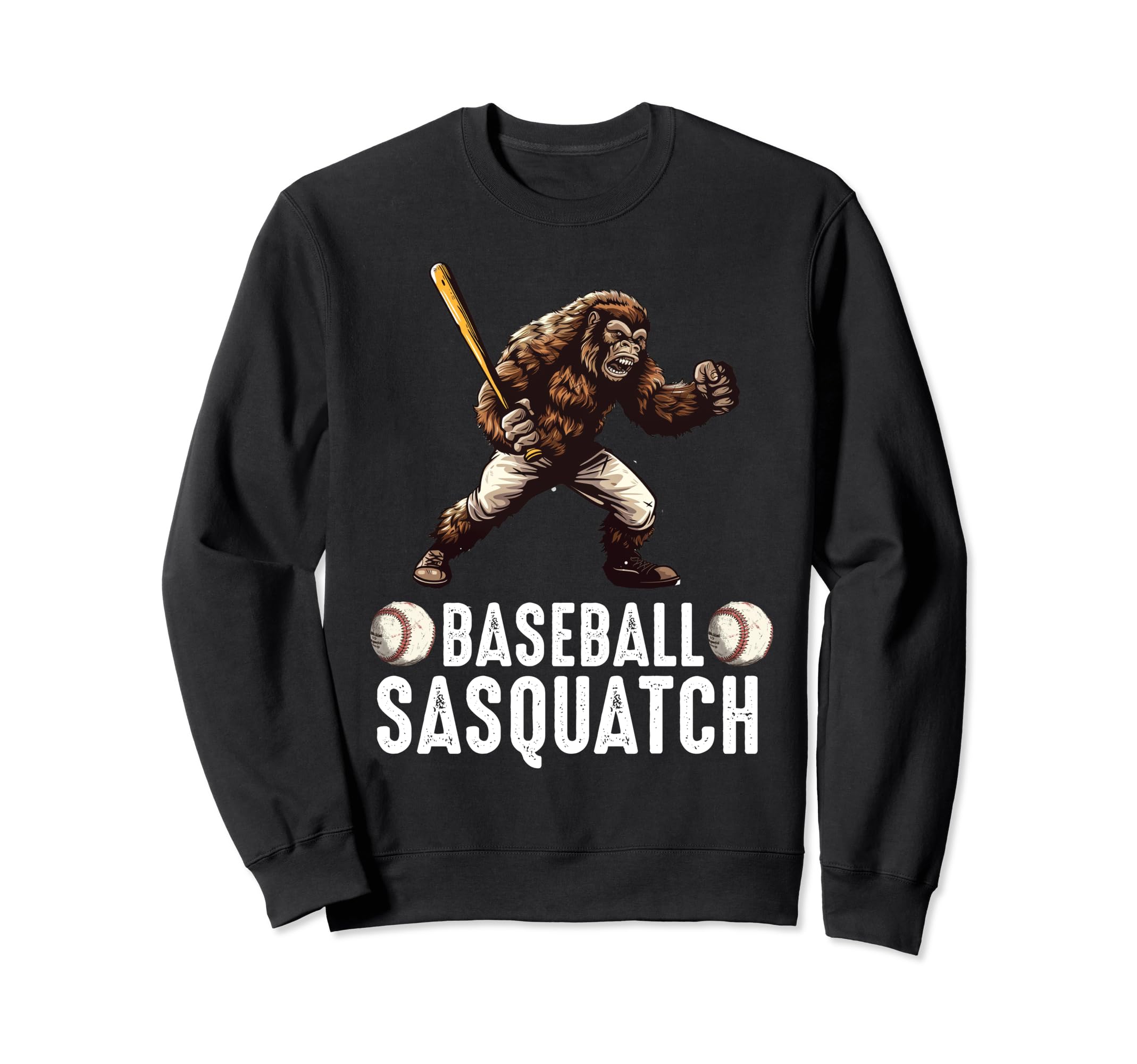 Bigfoot Baseball Dad Sasquatch Baseball Sweatshirt - Trendy Graphic Unisex - T-Shirt, Sweatshirt, Hoodie