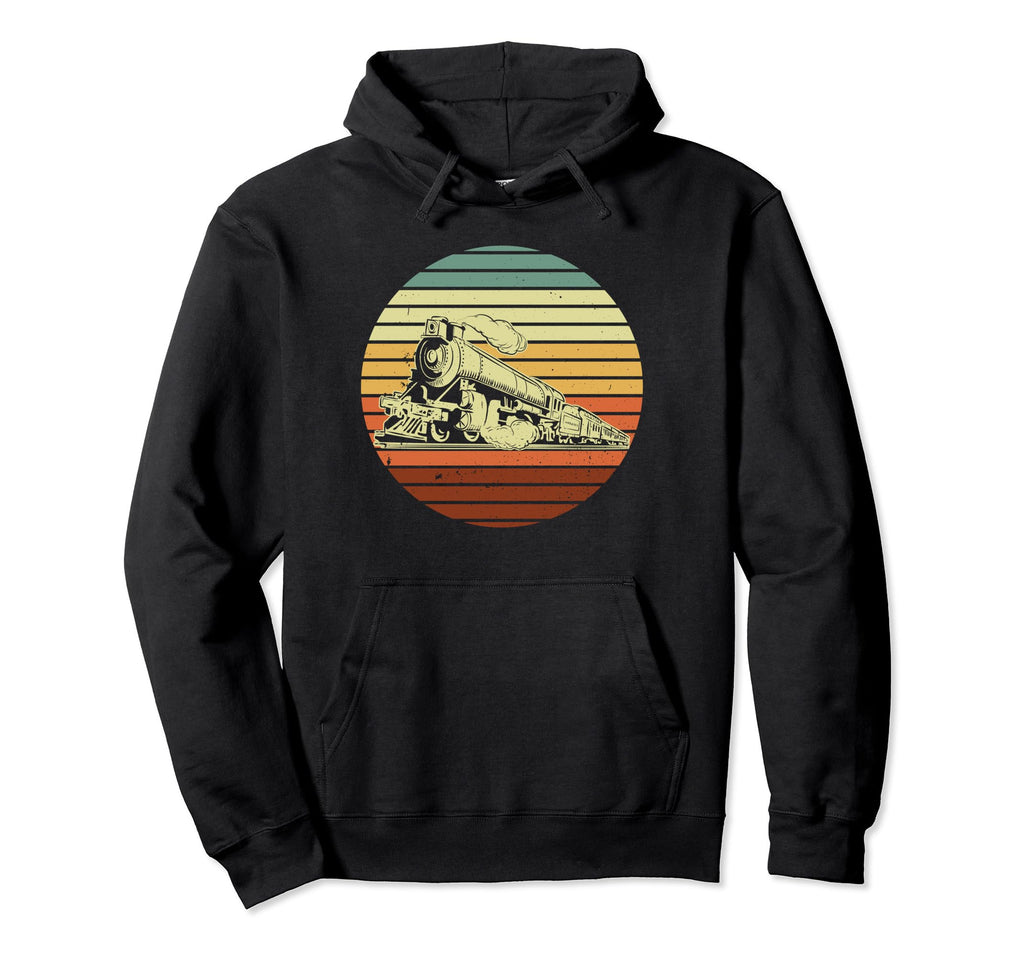 Train Driver Silhouette Distressed Hoodie - Graphic Print for Adults - T-Shirt, Sweatshirt, Hoodie