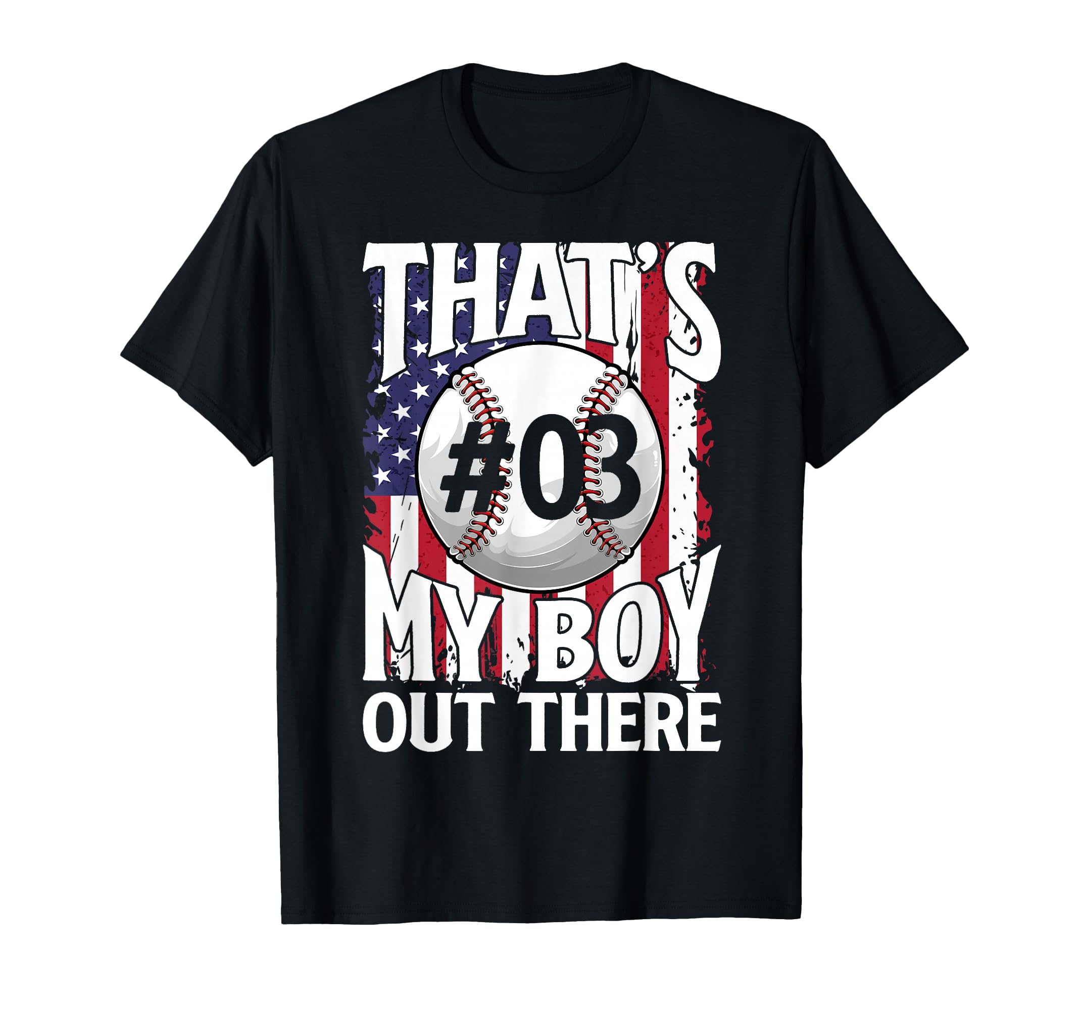 Thats My Baseball Player Number 3 Mom T-Shirt - Novelty Apparel for Adults - T-Shirt, Sweatshirt, Hoodie