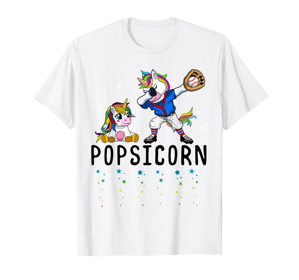 White Popsicorn Unicorn Baseball T-Shirt - Novelty Apparel Men Women - T-Shirt, Sweatshirt, Hoodie