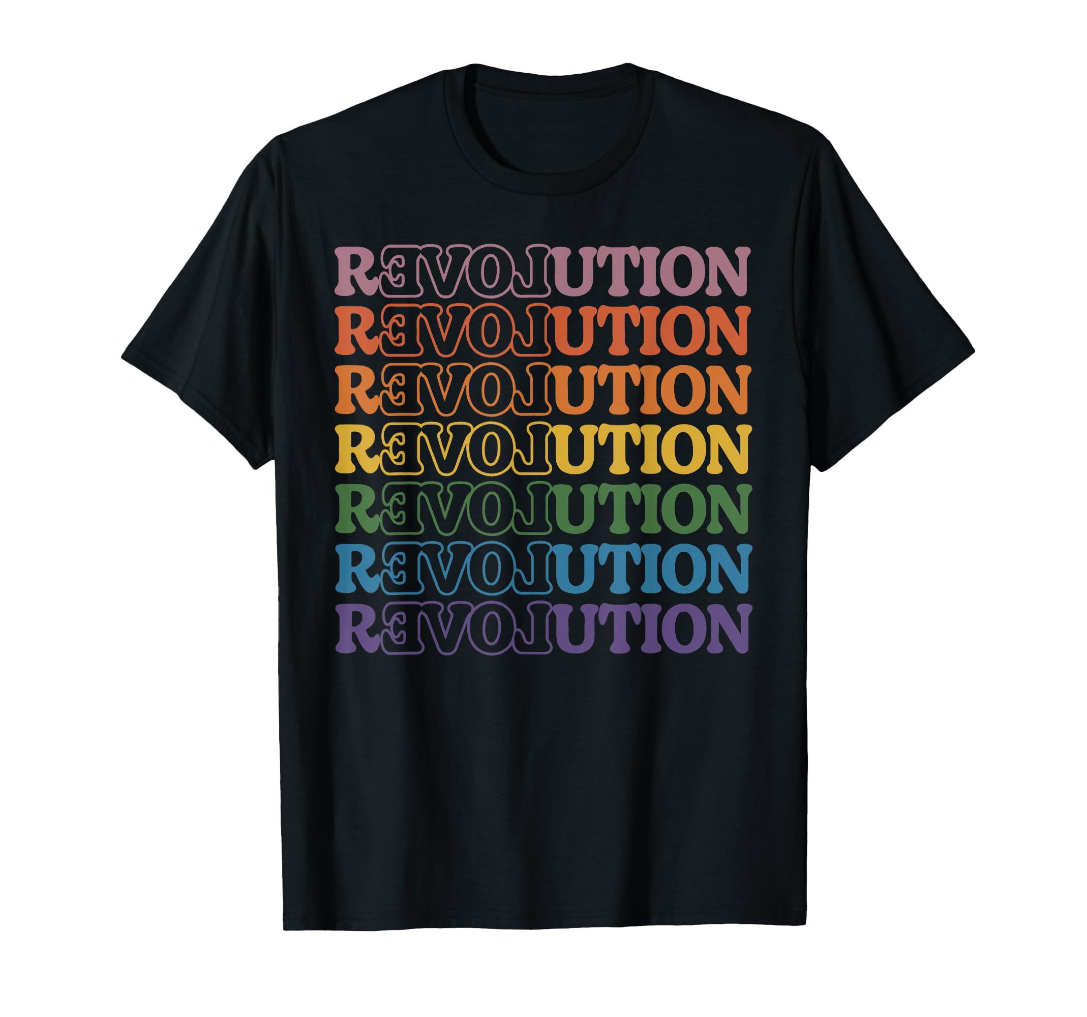 Revolution Love Groovy 70S Typography T-Shirt - Minimalist Print for Adults - T-Shirt, Sweatshirt, Hoodie