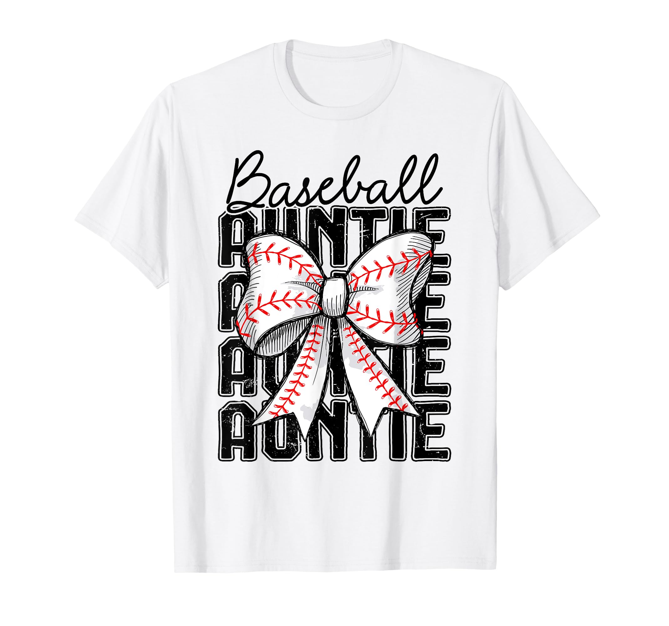 Baseball Auntie Coquette Bow Baseball T-Shirt - Graphic Print Men Women - T-Shirt, Sweatshirt, Hoodie