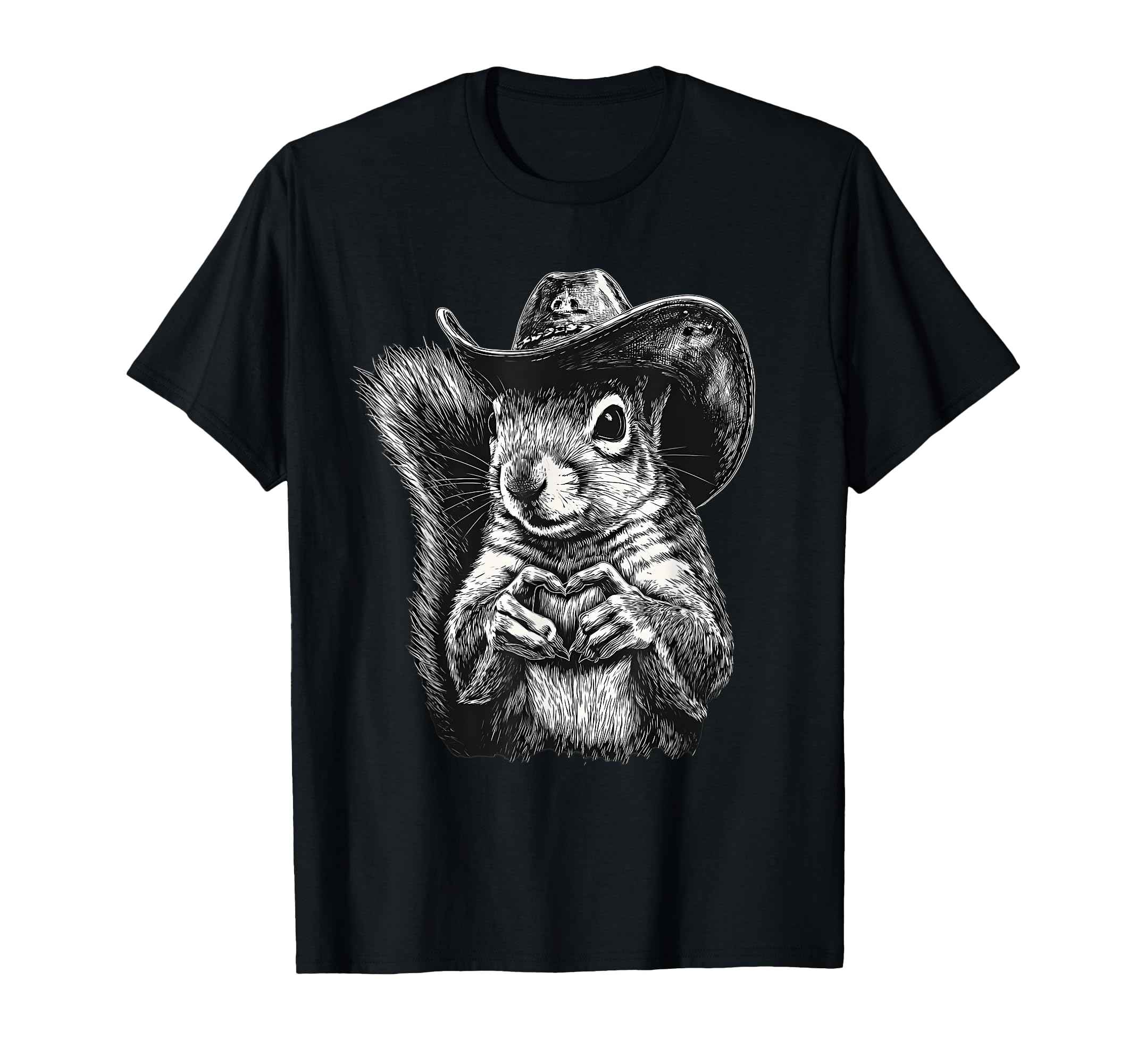 Squirrel Cowboy Rodeo Cowgirl Western T-Shirt - Custom Art Print Men Women - T-Shirt, Sweatshirt, Hoodie