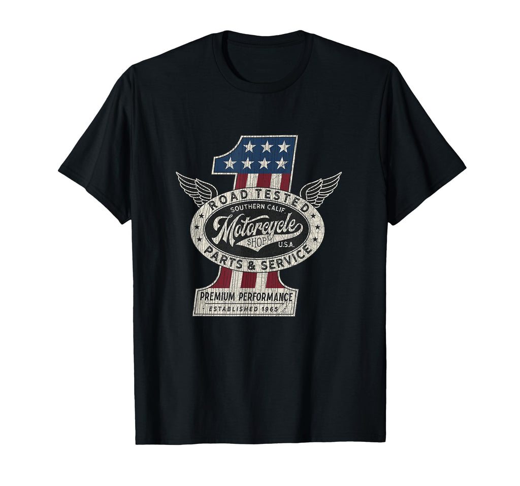 Motorcycle Shop No 1 Biker Usa Pride T-Shirt - Unique Graphic Men Women - T-Shirt, Sweatshirt, Hoodie