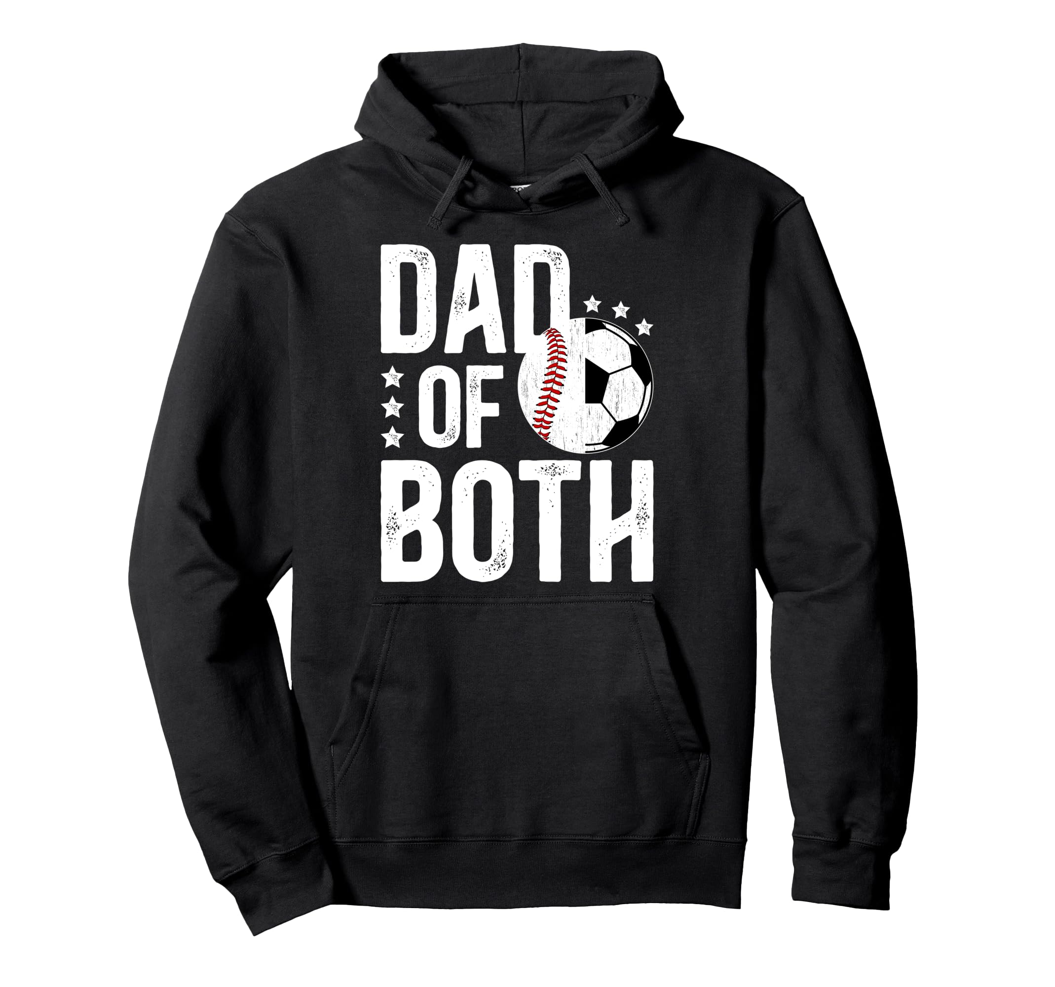 Dad Both Baseball Soccer Dad Ballers Hoodie - Fun Novelty Design for Adults - T-Shirt, Sweatshirt, Hoodie