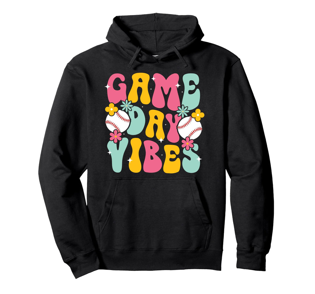Groovy Baseball Game Day Vibes Game Day Hoodie - Trendy Graphic Unisex - T-Shirt, Sweatshirt, Hoodie