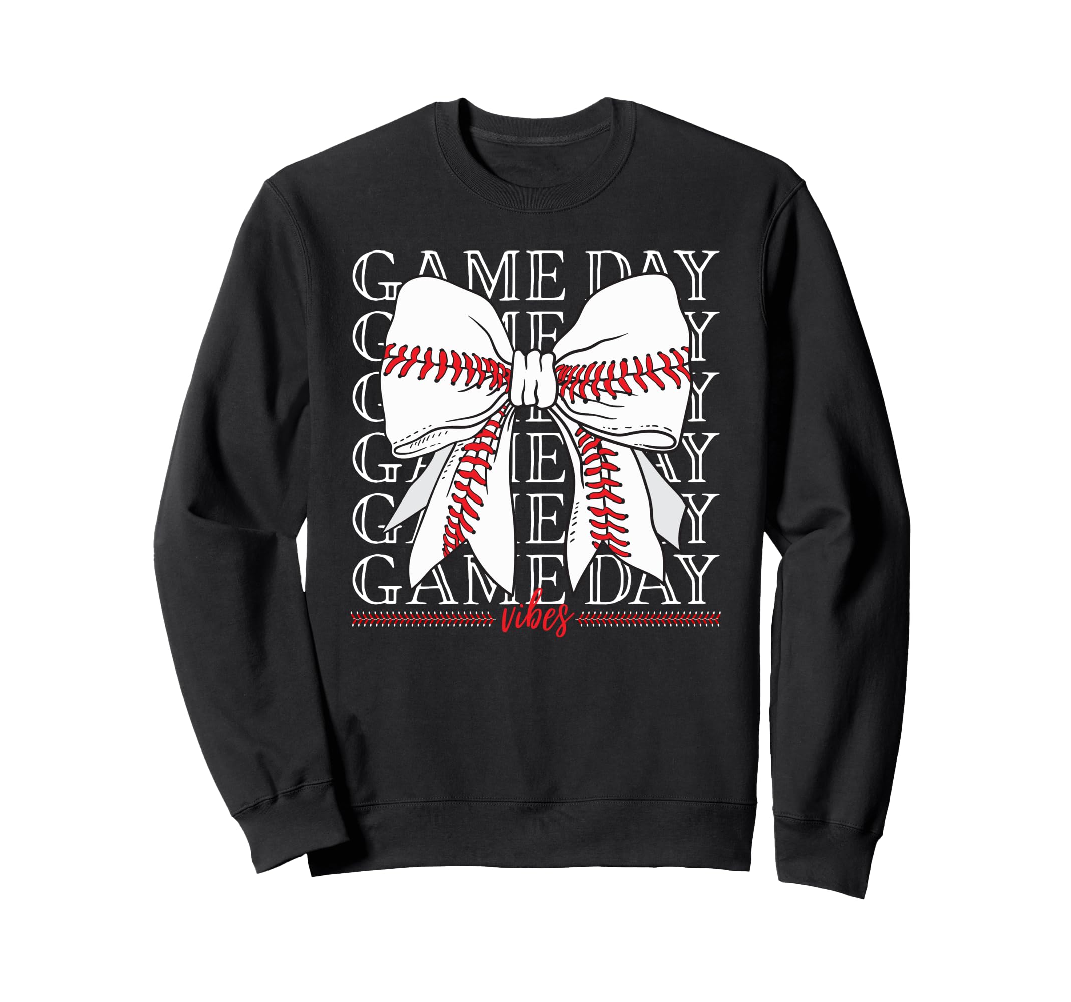 Game Day Vibes Coquette Bow Baseball Sweatshirt - Graphic Print for Adults - T-Shirt, Sweatshirt, Hoodie