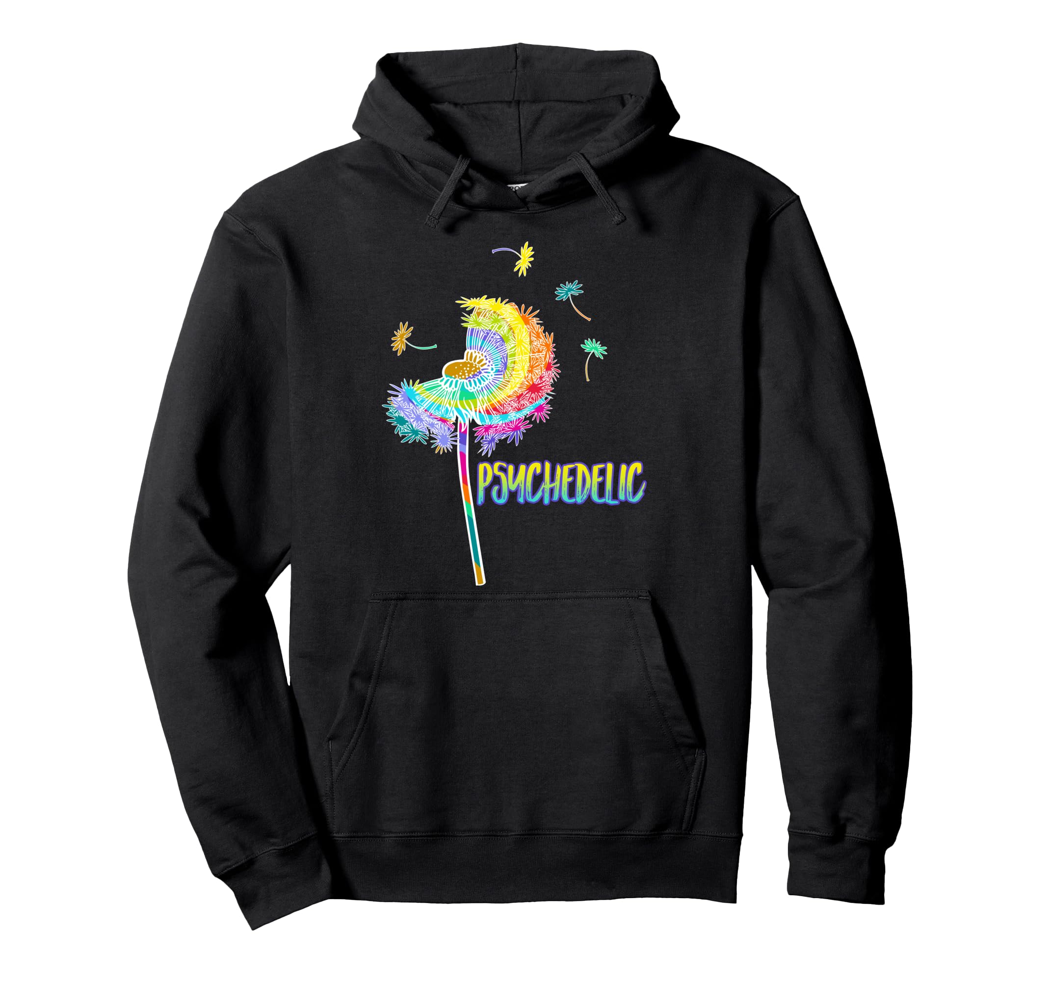 Hippie Music Psychedelic Flower Dandelion Hoodie - Trendy Graphic Unisex - T-Shirt, Sweatshirt, Hoodie
