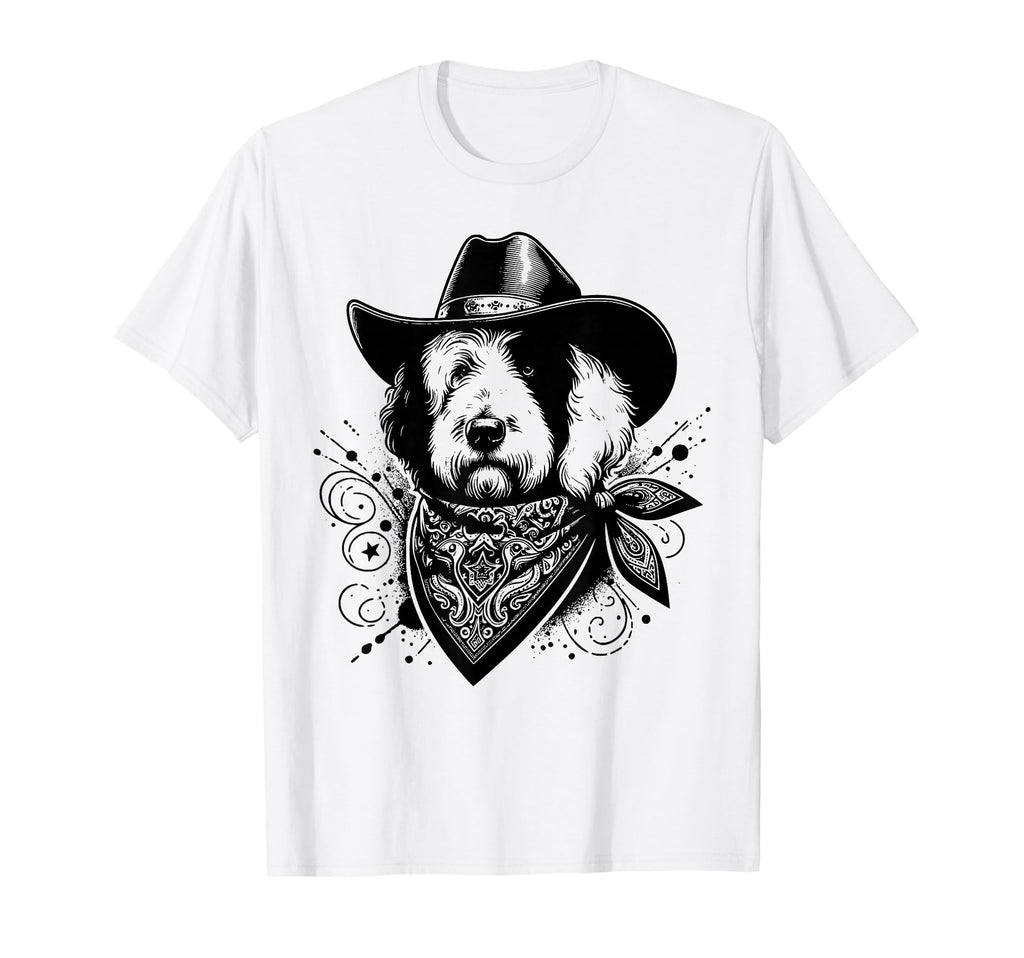 Old English Sheepdog Western Cowboy 90S T-Shirt - Trendy Graphic Men Women - T-Shirt, Sweatshirt, Hoodie