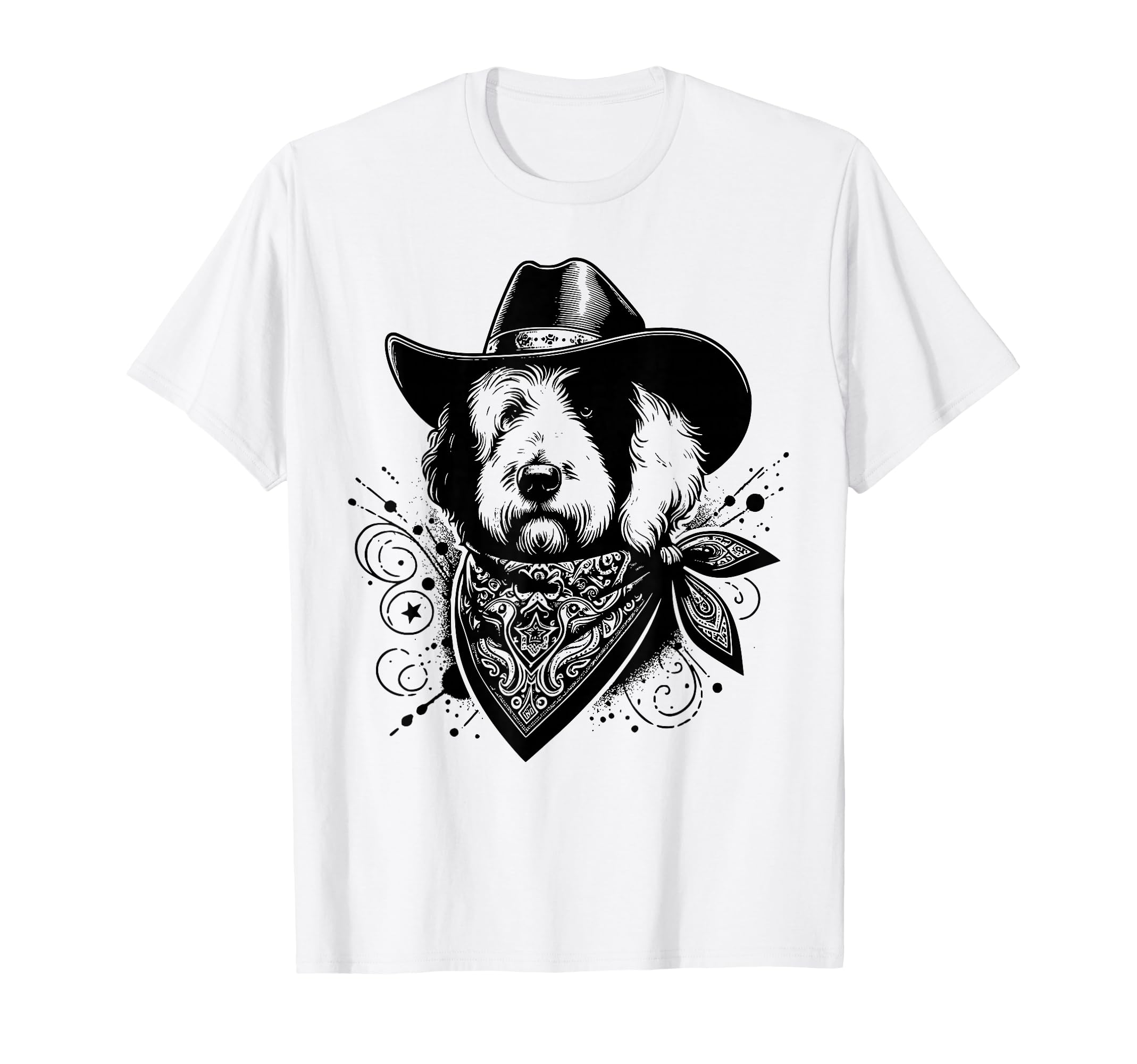 Old English Sheepdog Western Cowboy 90S T-Shirt - Trendy Graphic Men Women - T-Shirt, Sweatshirt, Hoodie