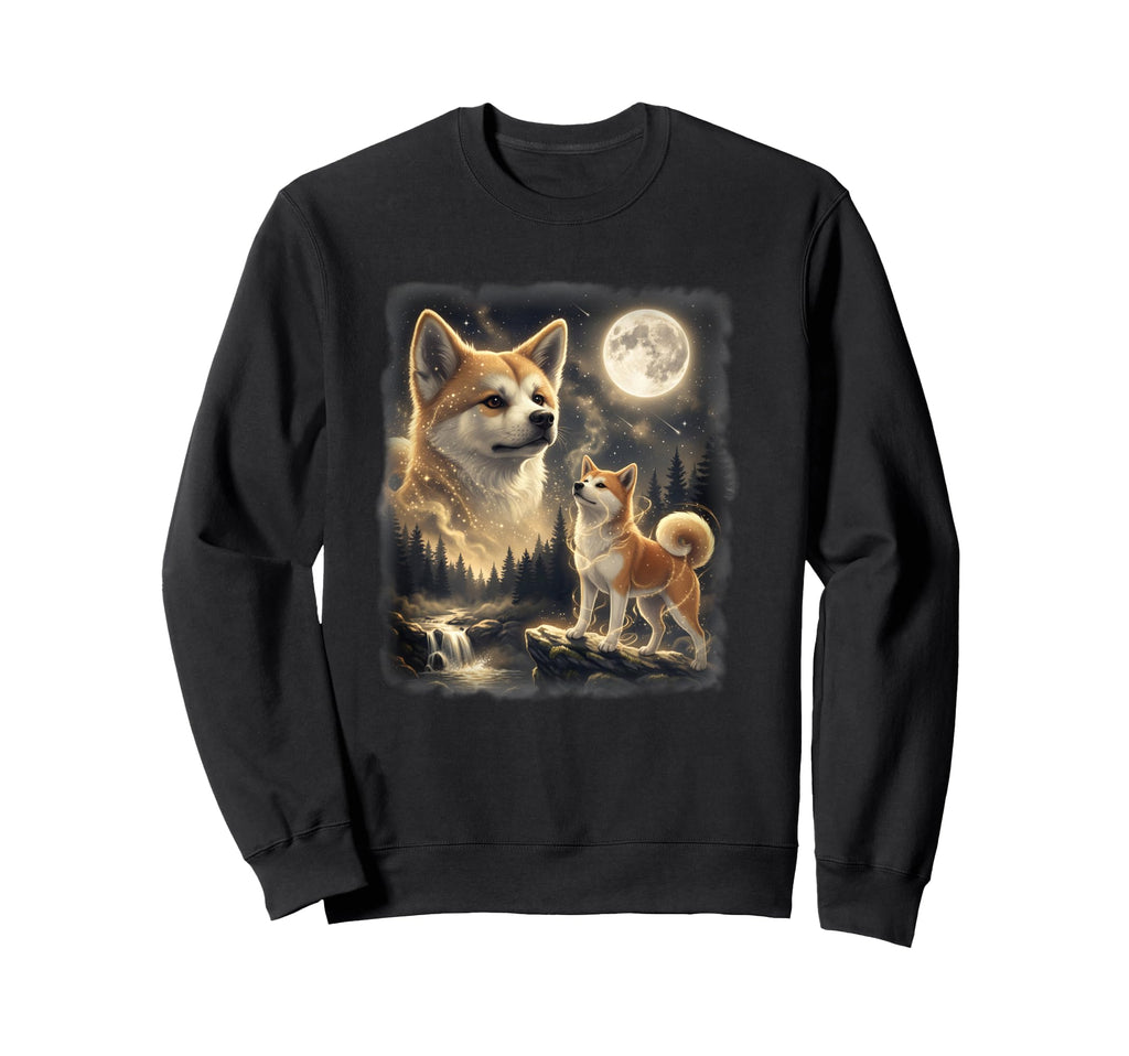 Akita Inu Dog Howling To Moon 90S Sweatshirt - Streetwear Style for Adults - T-Shirt, Sweatshirt, Hoodie