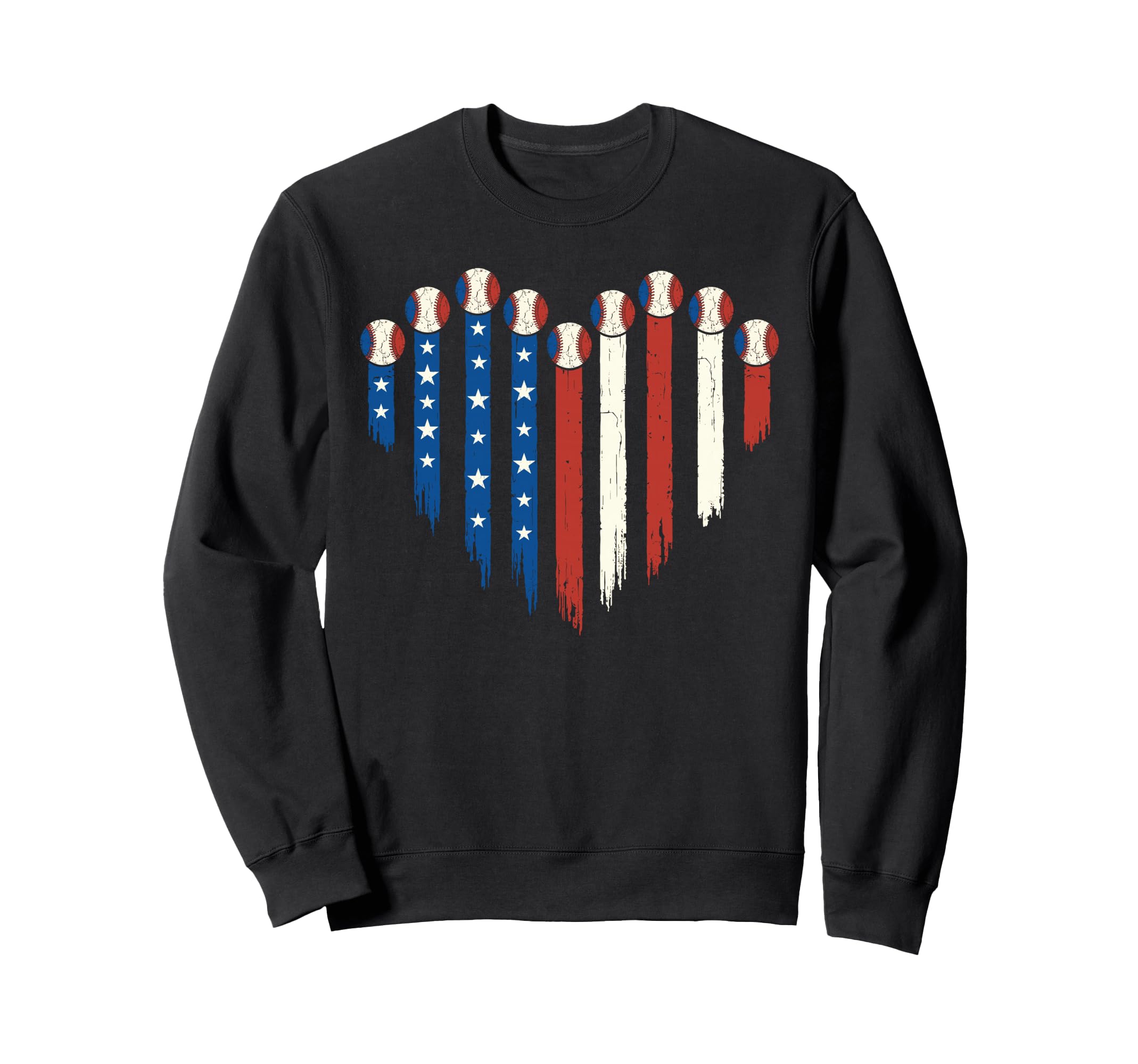 Baseball Usa Flag Patriotic 4Th Sweatshirt - Aesthetic Graphic Men Women - T-Shirt, Sweatshirt, Hoodie