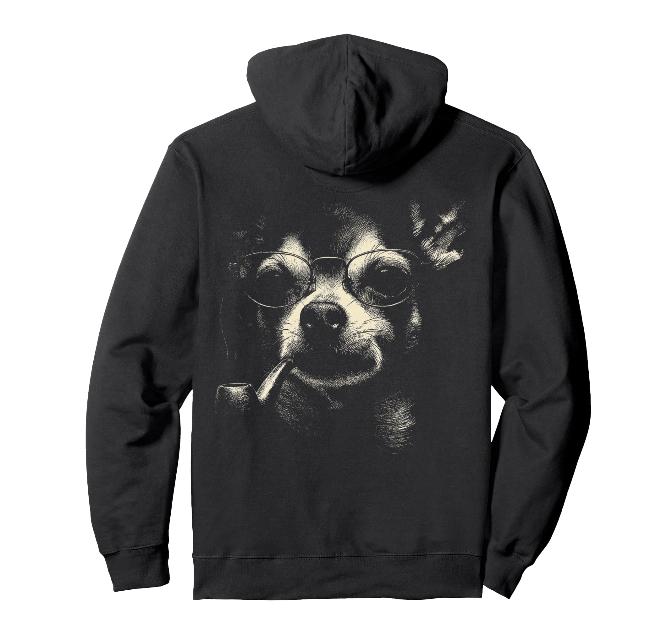 Chihuahua Smoking Pipe Glasses 90S Hoodie - Unique Graphic for Adults - T-Shirt, Sweatshirt, Hoodie