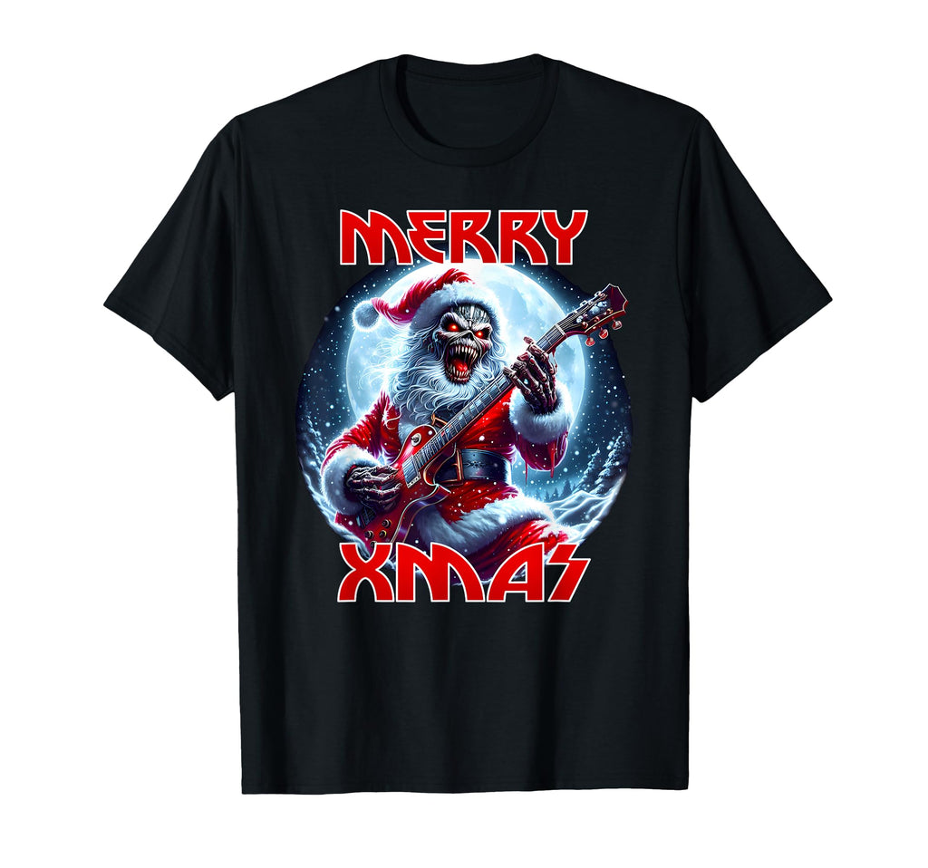 Merry Heavy Metal Band Death Metal Santa T-Shirt - Trendy Graphic Unisex - T-Shirt, Sweatshirt, Hoodie