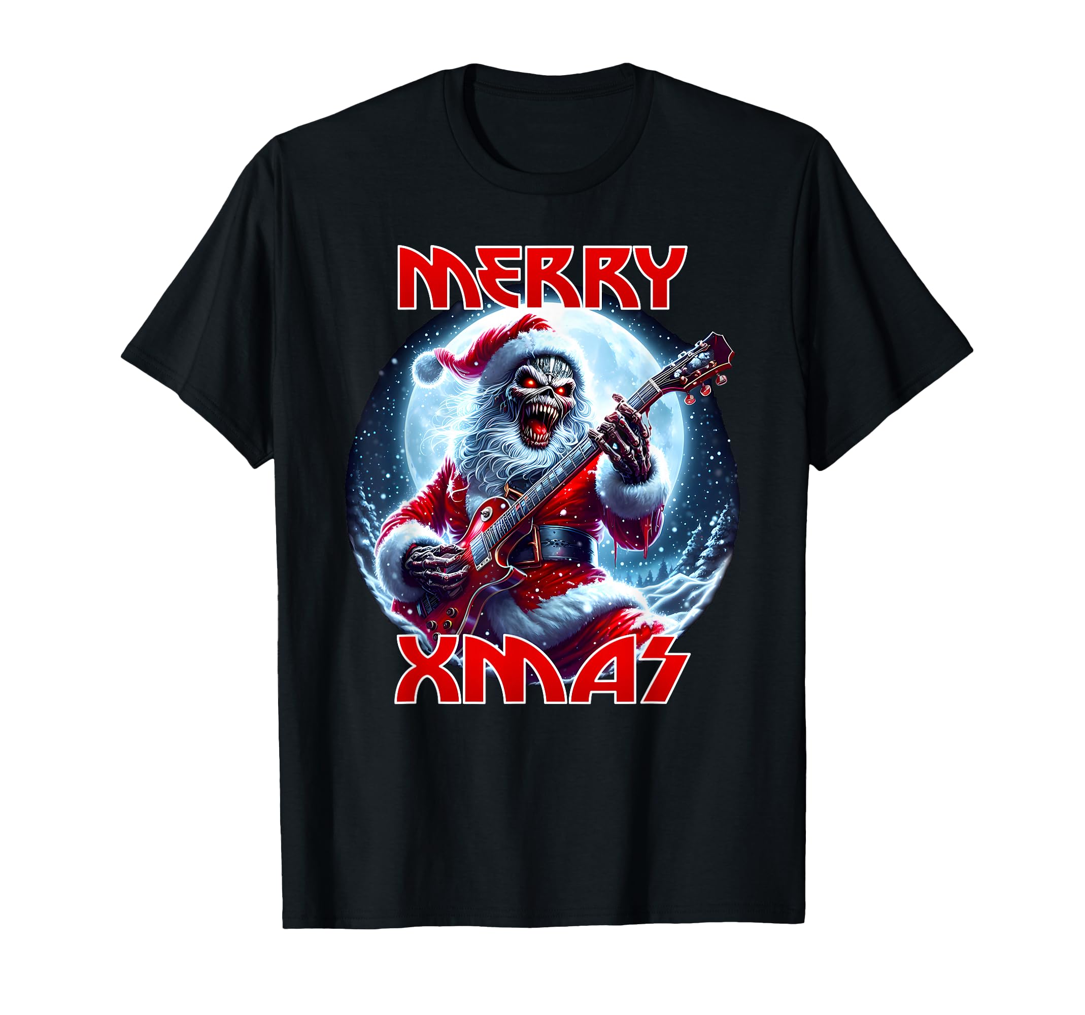 Merry Heavy Metal Band Death Metal Santa T-Shirt - Trendy Graphic Unisex - T-Shirt, Sweatshirt, Hoodie