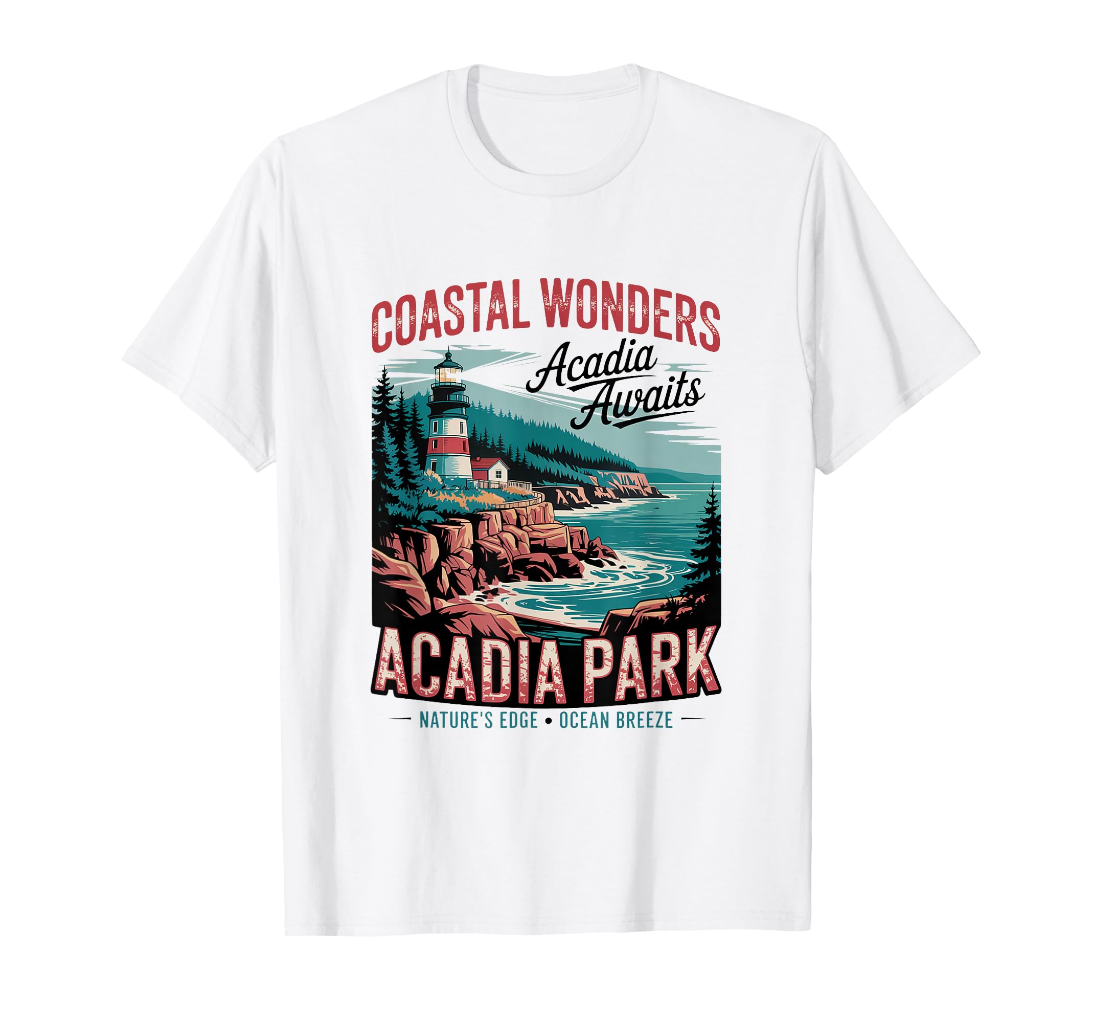 Coastal Cliffs Acadia National Park T-Shirt - Custom Art Print for Adults - T-Shirt, Sweatshirt, Hoodie