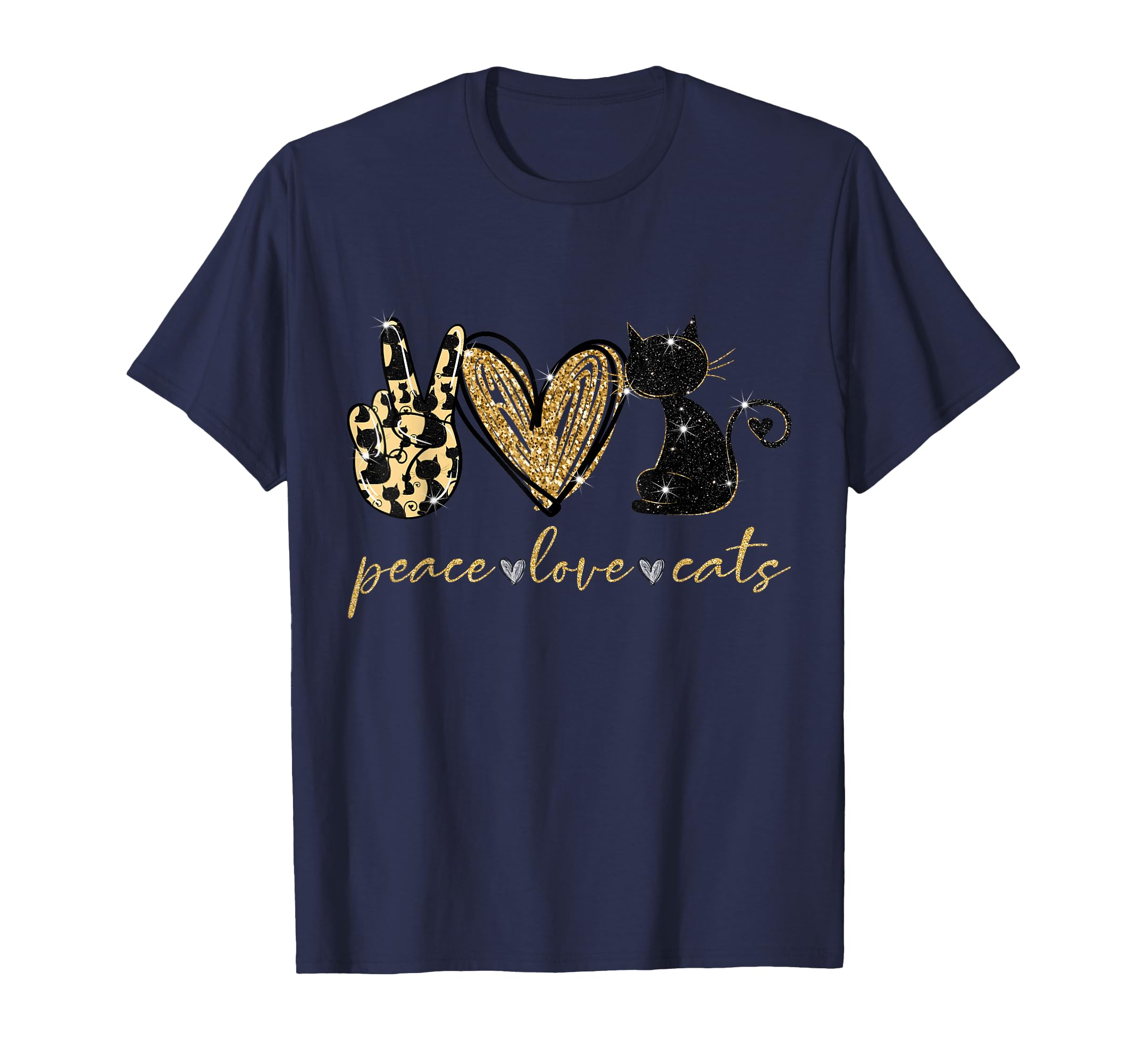 Funny Peace Love Black Cat Gift T-Shirt - Aesthetic Graphic Unisex - T-Shirt, Sweatshirt, Hoodie