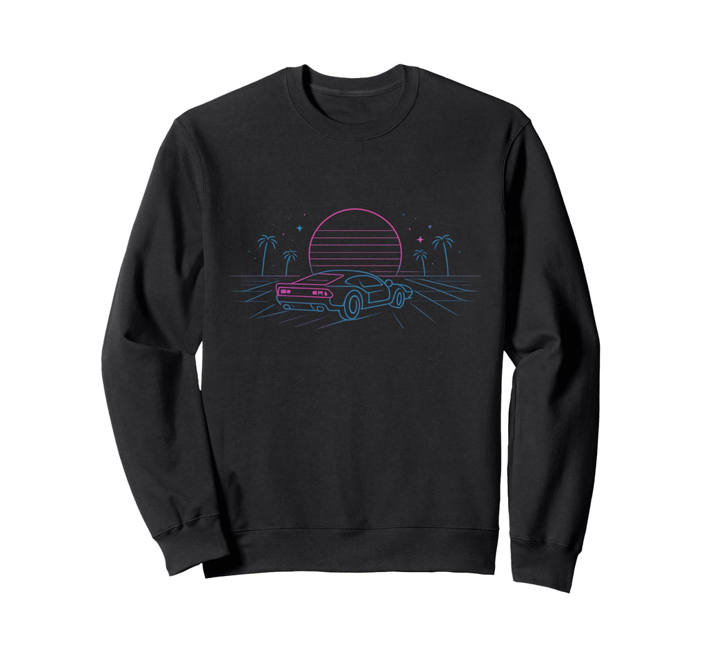 80S Synthwave Sweatshirt - Casual Everyday Wear Men Women - T-Shirt, Sweatshirt, Hoodie