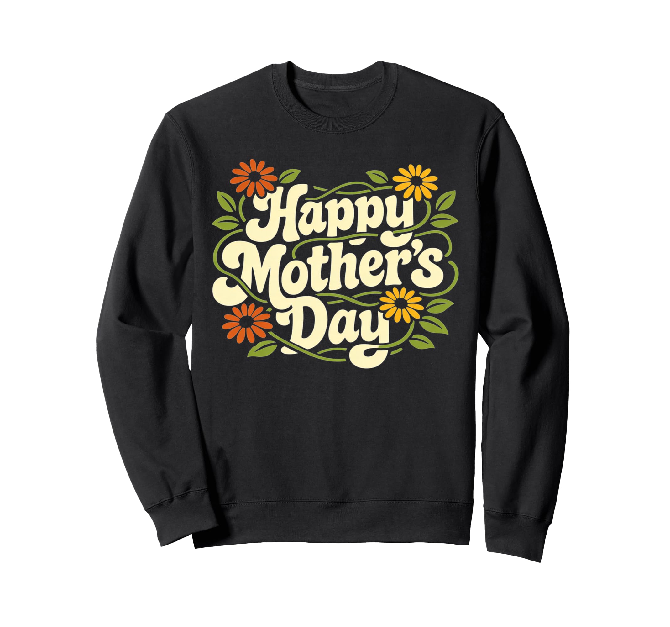 Happy Mothers Day Groovy 70S Mom Sweatshirt - Fun Novelty Design for Adults - T-Shirt, Sweatshirt, Hoodie